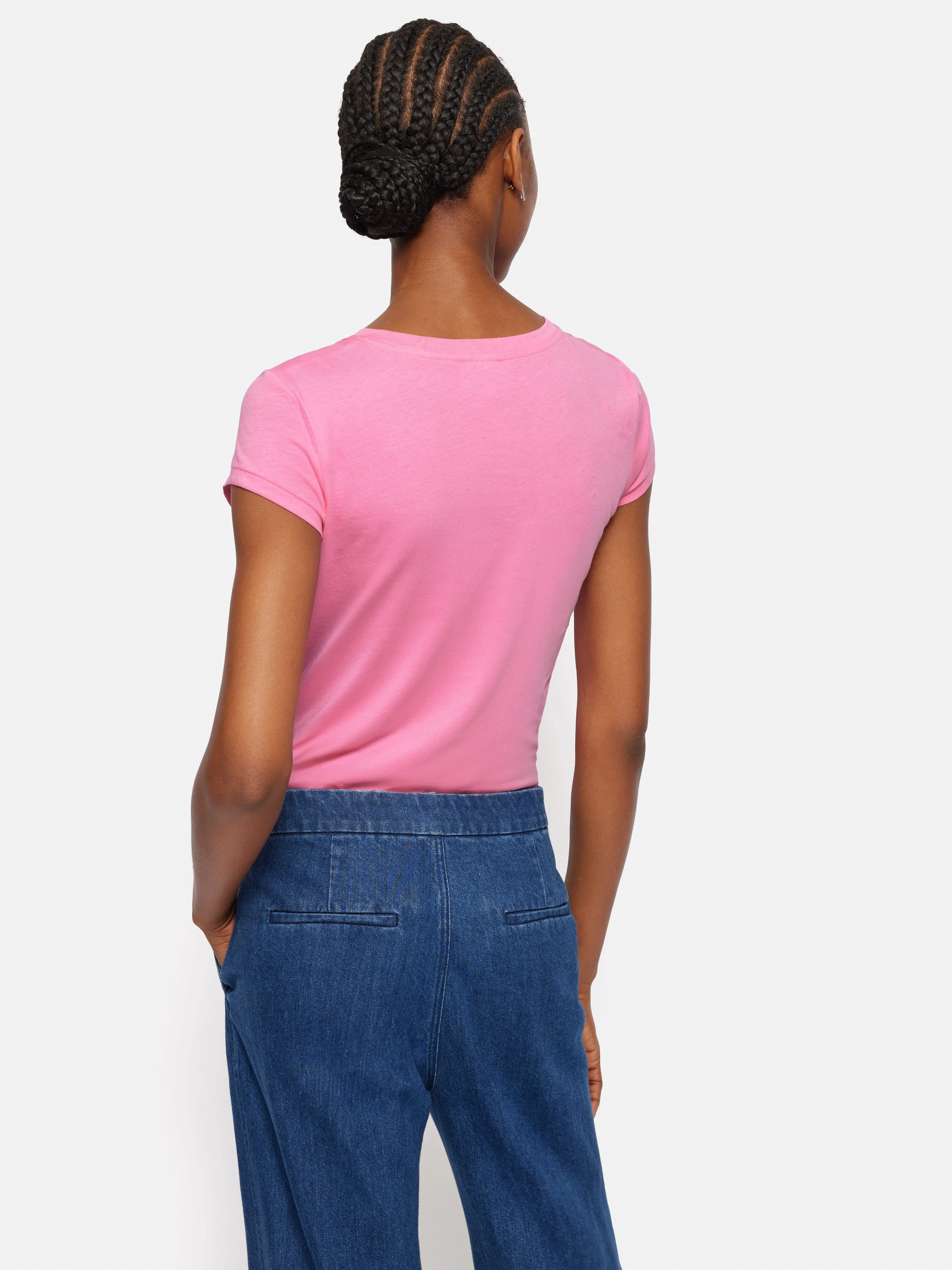 Supima Cotton Scoop Neck Tee | Pop Pink sold by Jigsaw product image thumbnail 4
