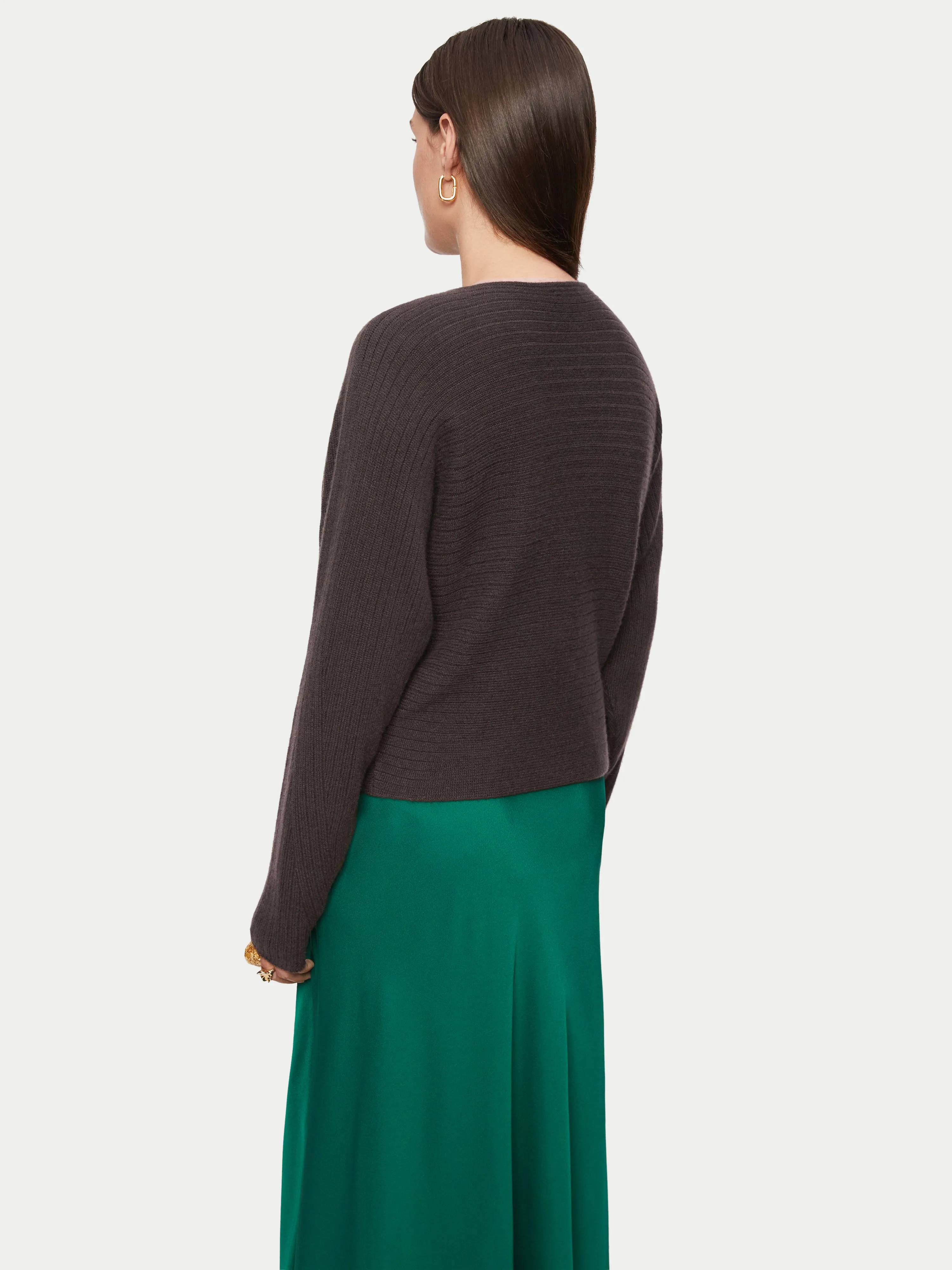 Cashmere Horizontal Rib Jumper | Brown sold by Jigsaw product image thumbnail 5