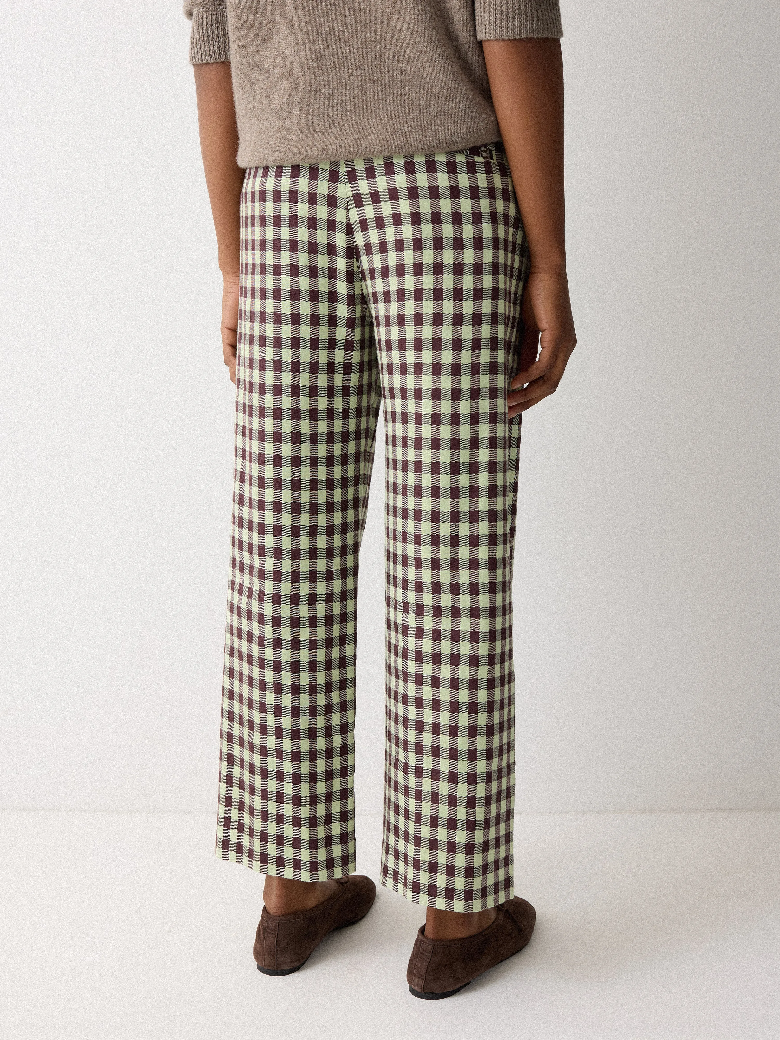 Dale Linen Check Trouser | Green sold by Jigsaw product image thumbnail 3