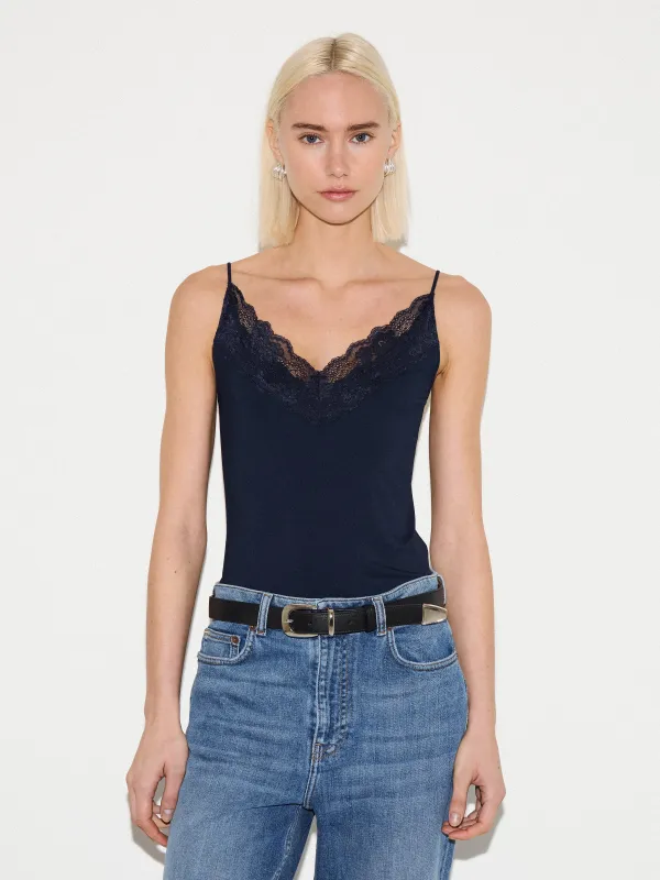 Modal Lace Cami | Navy sold by Jigsaw