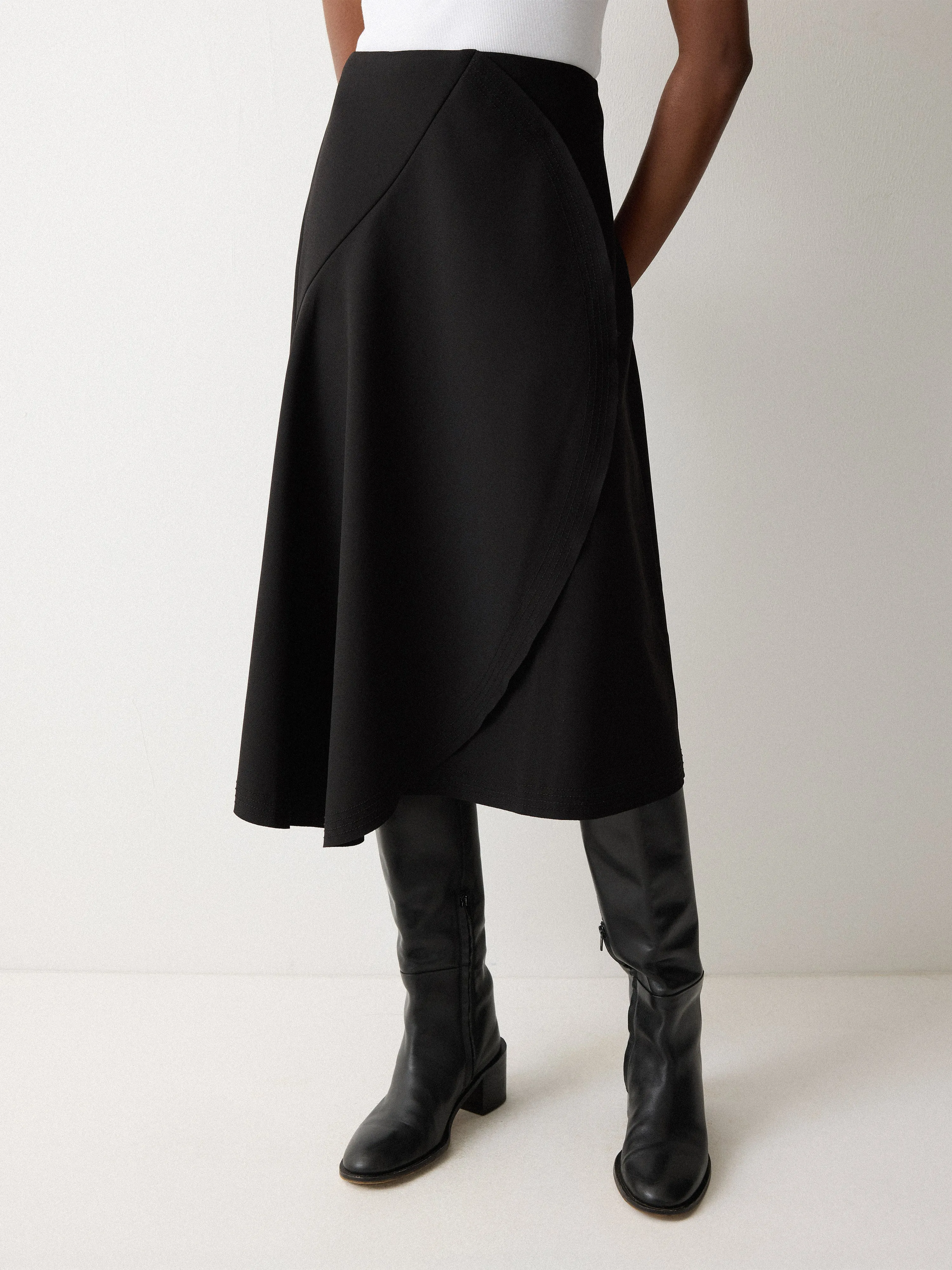 Stretch Crepe Skirt | Black sold by Jigsaw product image thumbnail 2