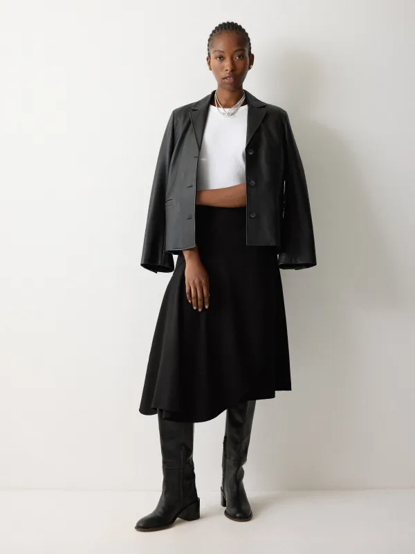 Stretch Crepe Skirt | Black made by Jigsaw