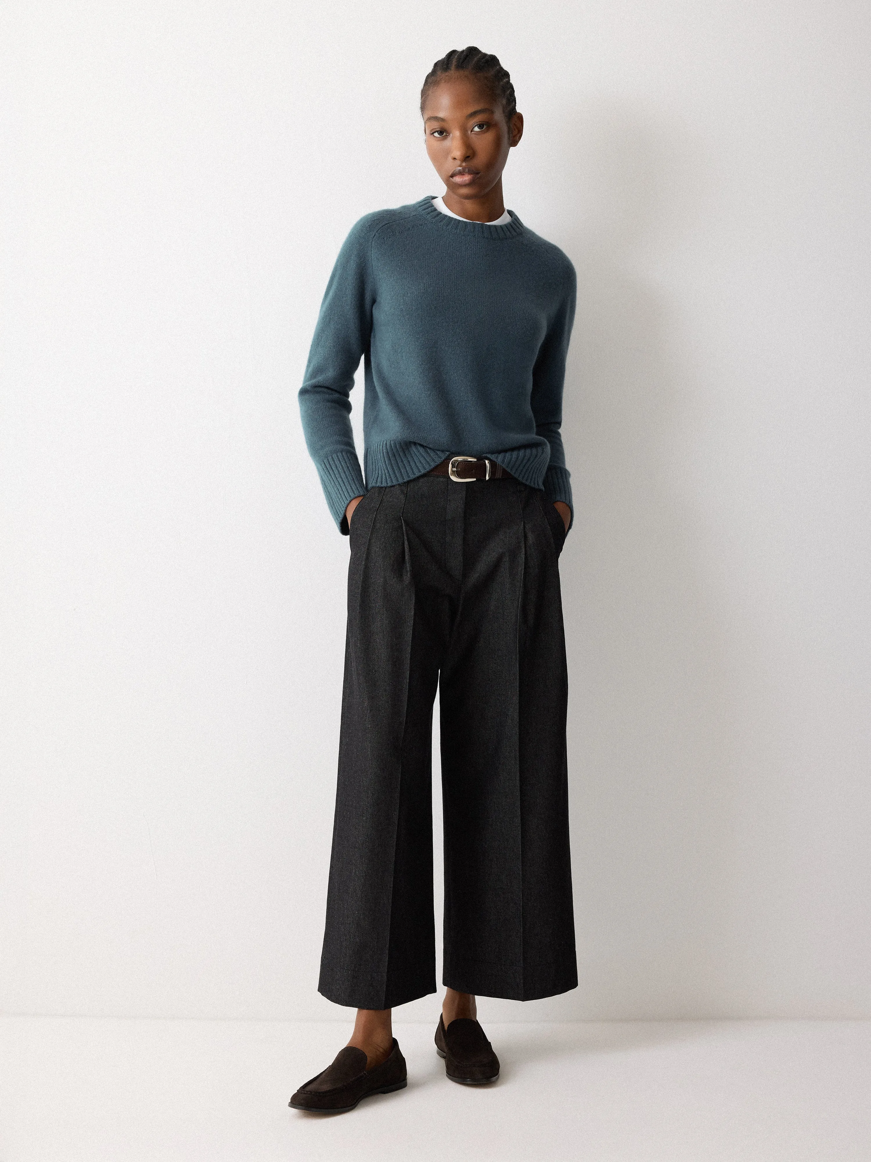 Wool Cashmere Saddle Jumper | Summer Storm sold by Jigsaw product image thumbnail 3