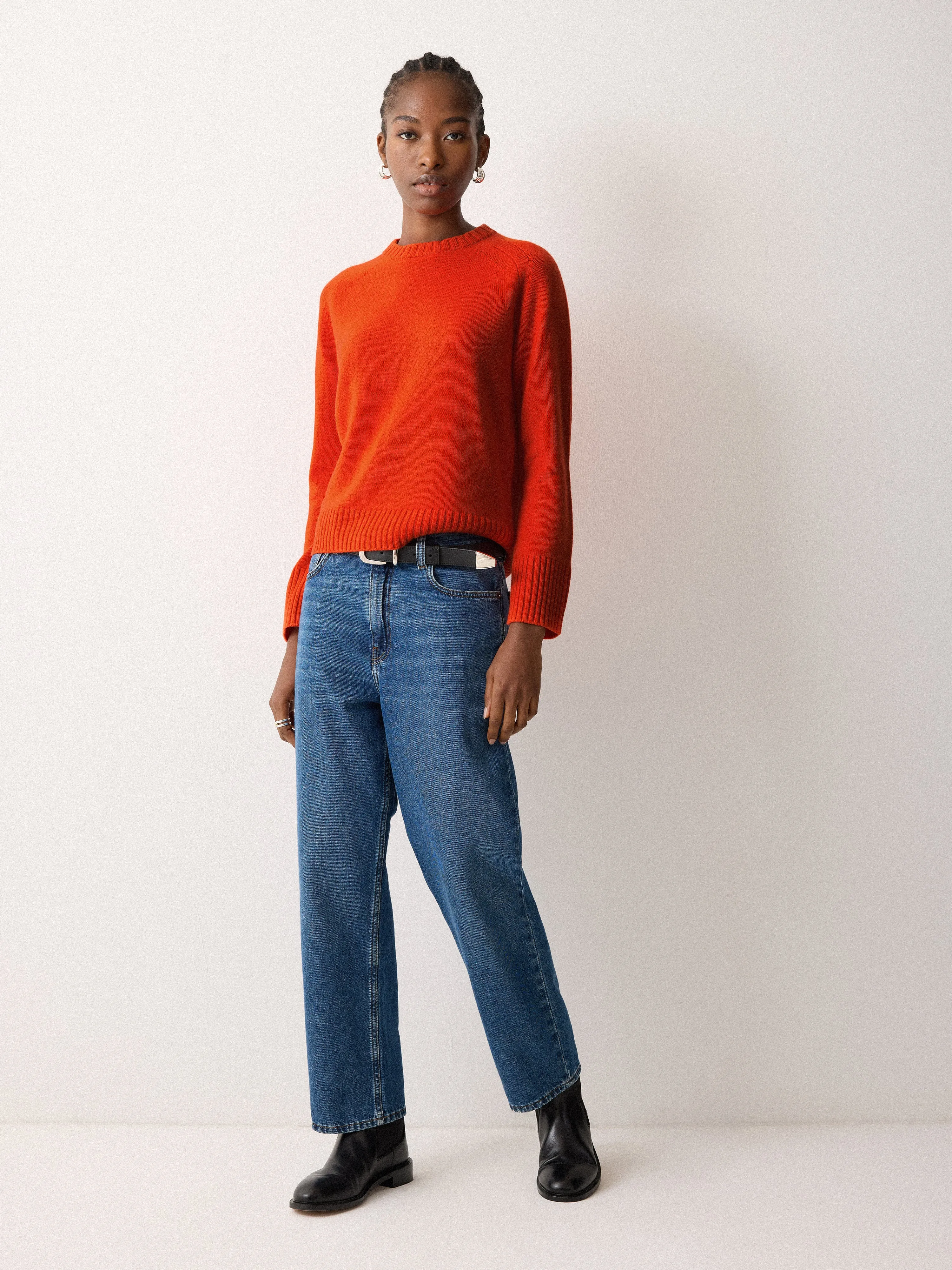Wool Cashmere Saddle Jumper | Orange sold by Jigsaw product image thumbnail 2
