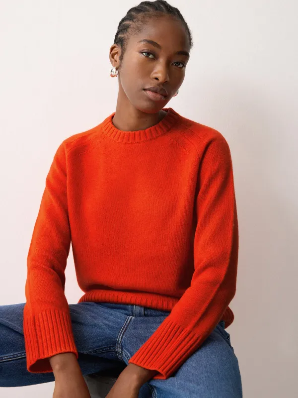 Wool Cashmere Saddle Jumper | Orange sold by Jigsaw