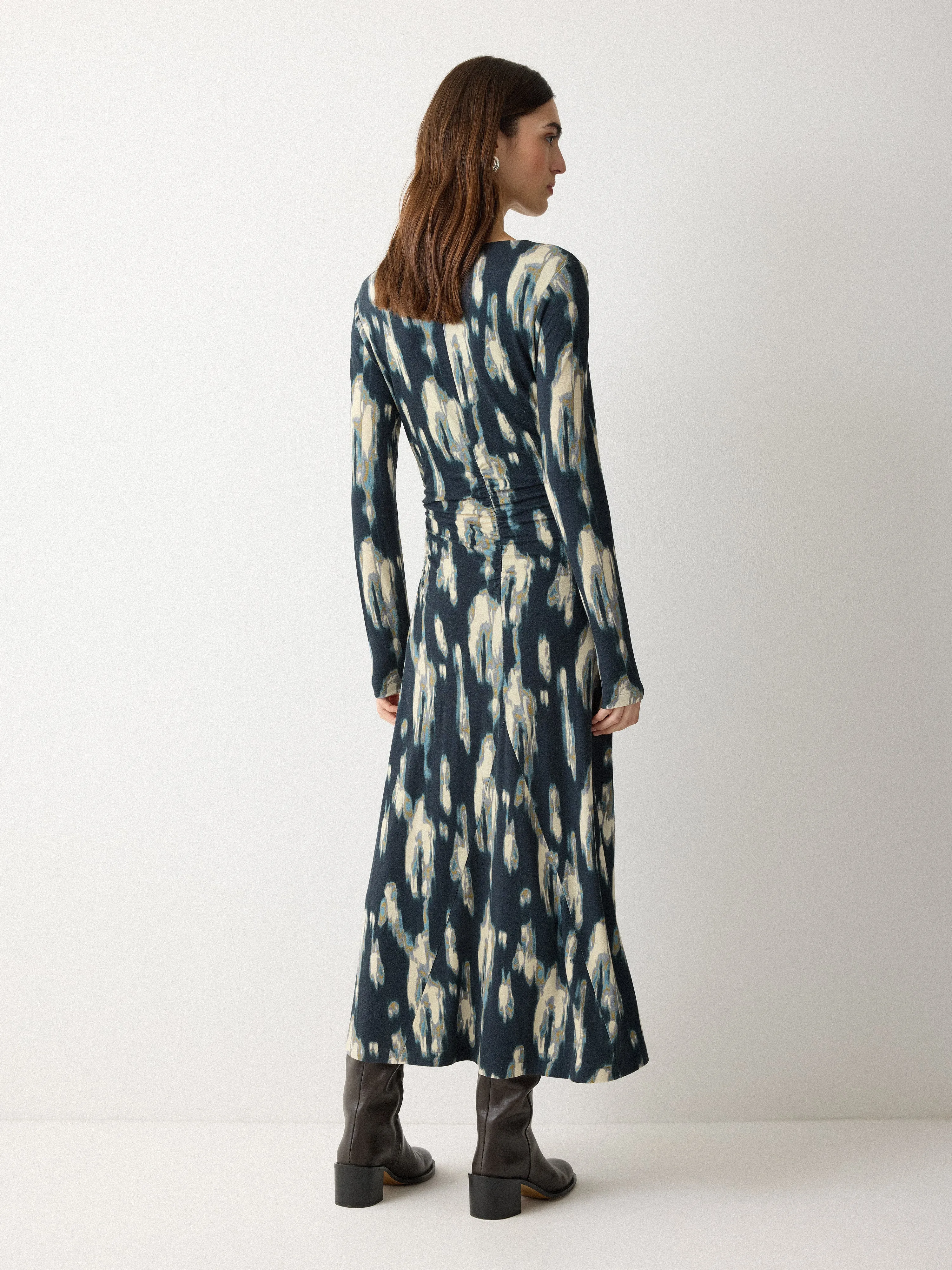 Ikat Ruched Jersey Dress | Blue sold by Jigsaw product image thumbnail 5