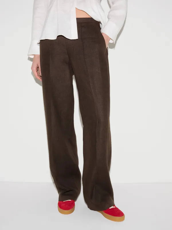 Irish Linen Palazzo Trouser | Brown sold by Jigsaw