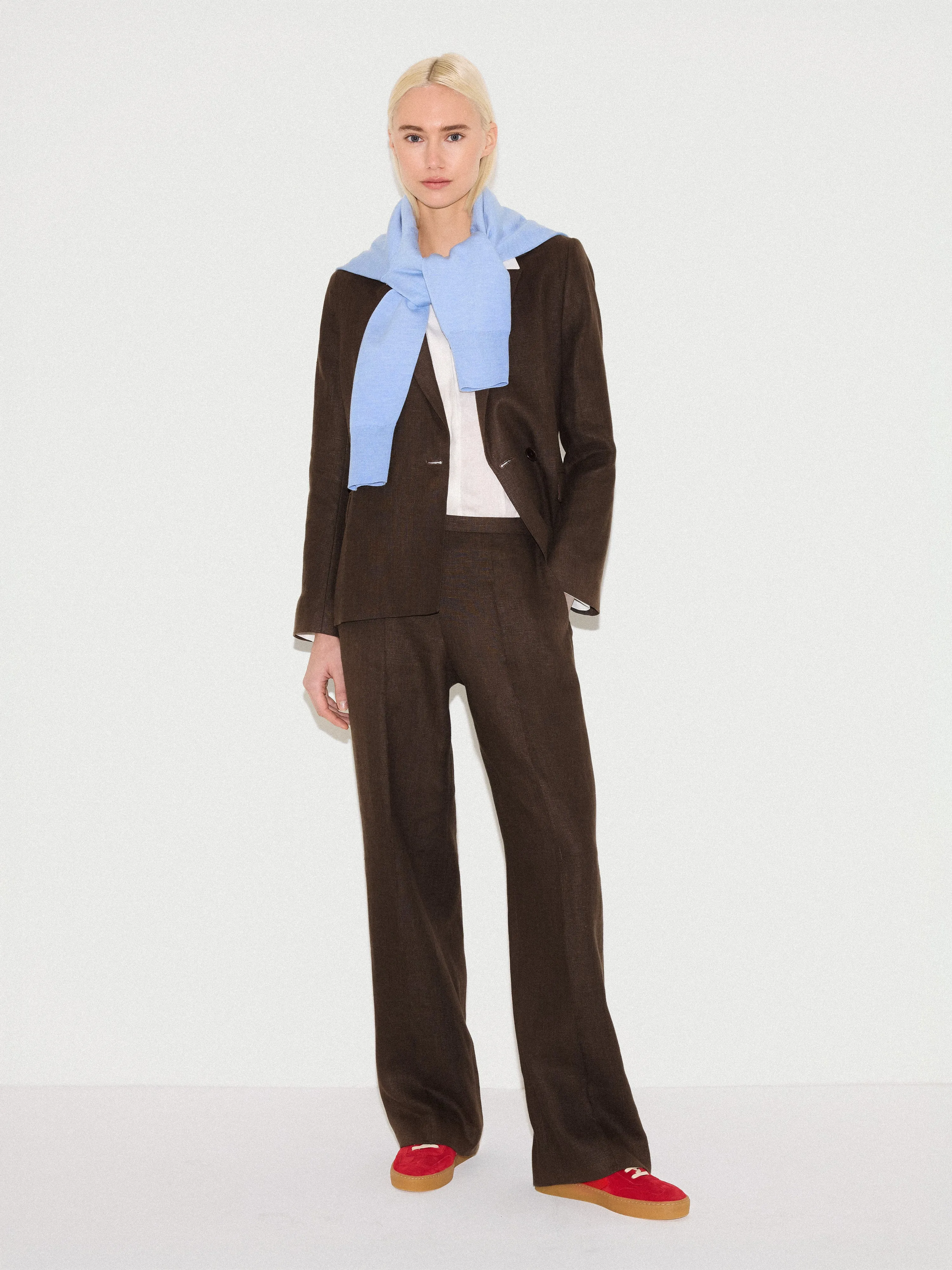 Irish Linen Palazzo Trouser | Brown sold by Jigsaw product image thumbnail 2