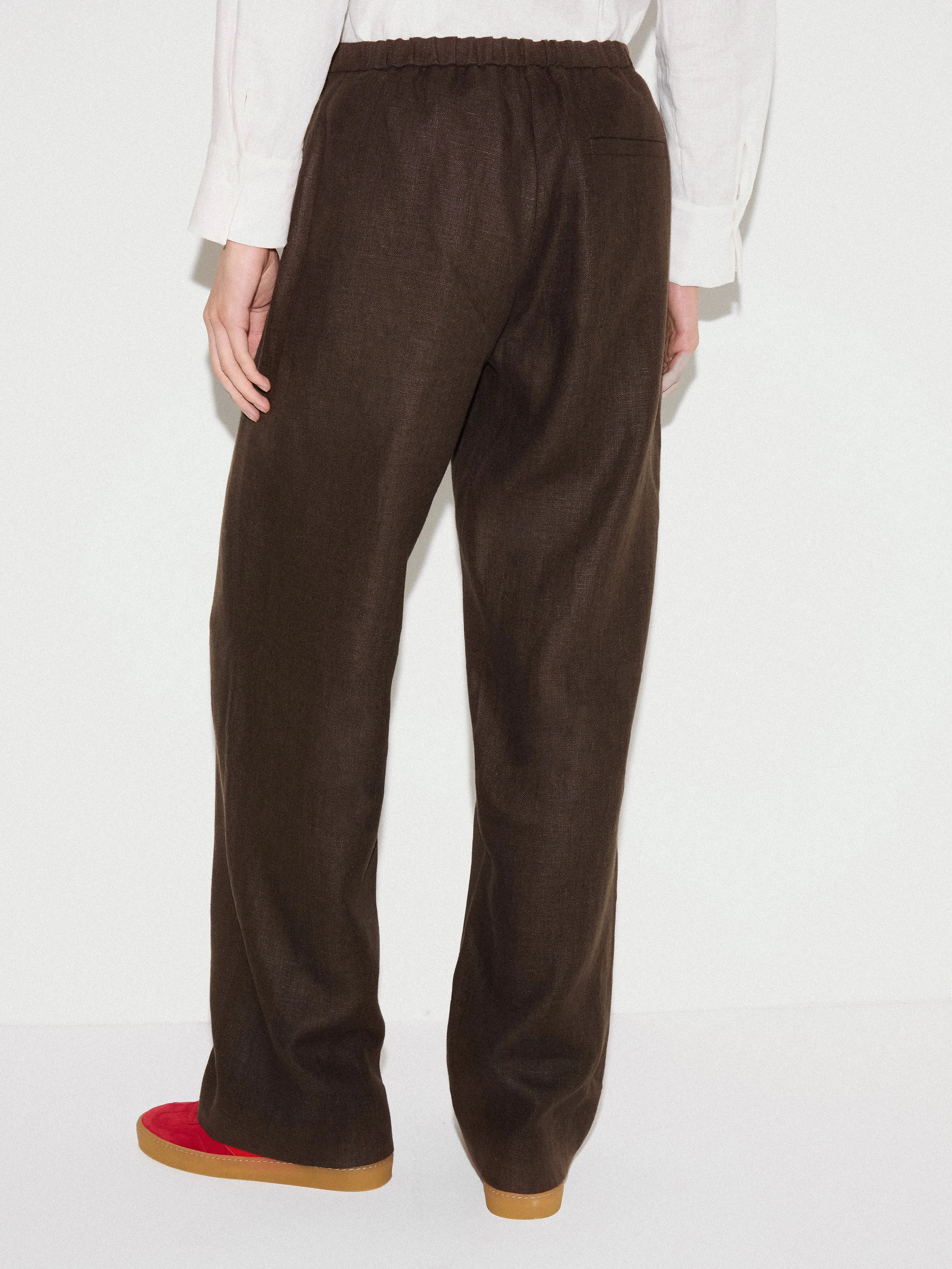 Irish Linen Palazzo Trouser | Brown sold by Jigsaw product image thumbnail 4