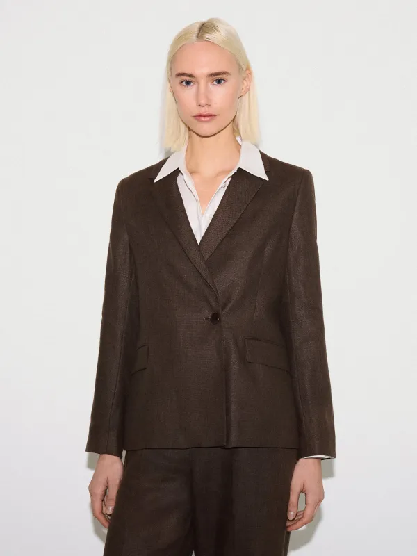 Maree Irish Linen Blazer | Brown sold by Jigsaw
