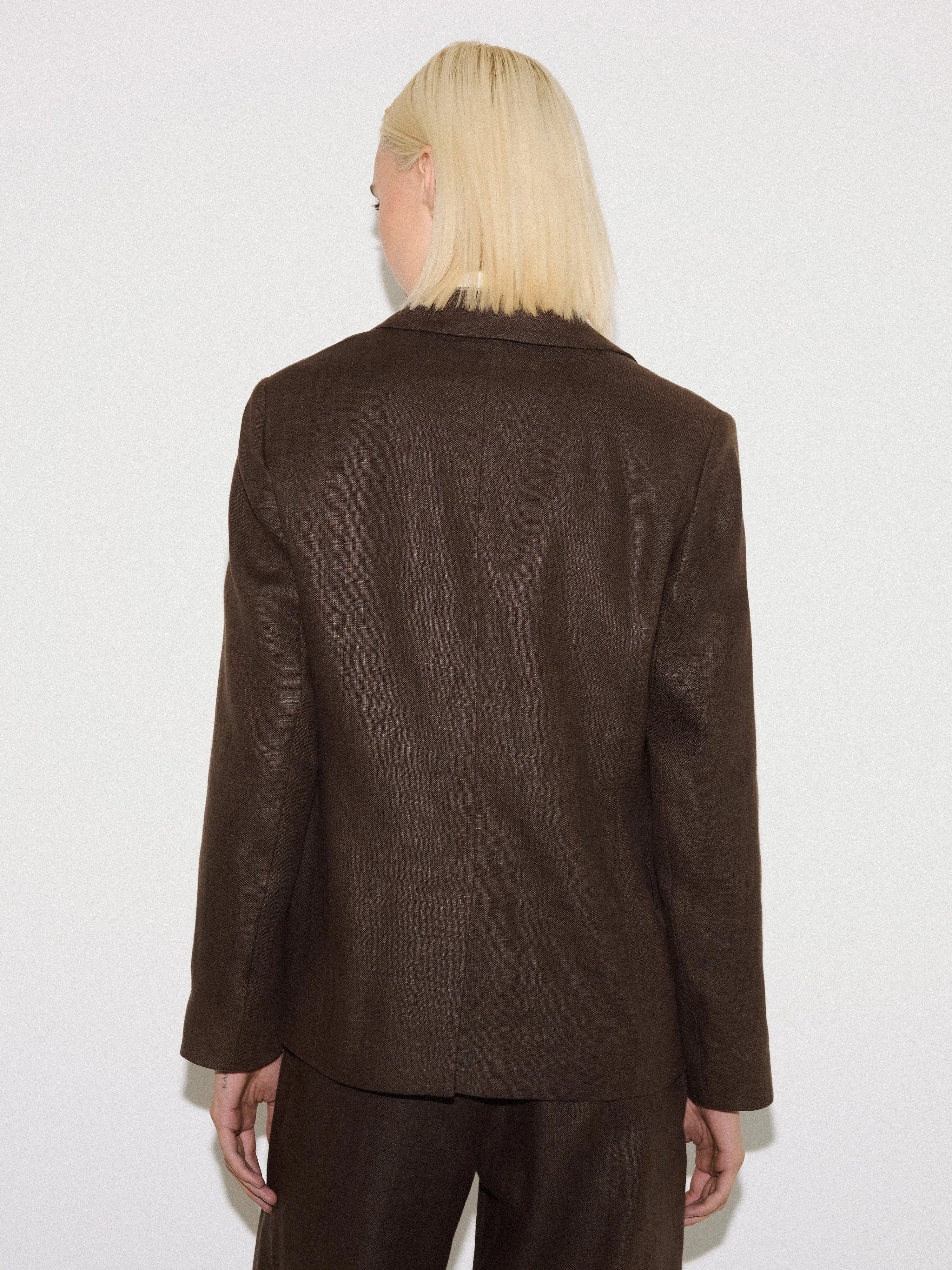 Maree Irish Linen Blazer | Brown sold by Jigsaw product image thumbnail 5