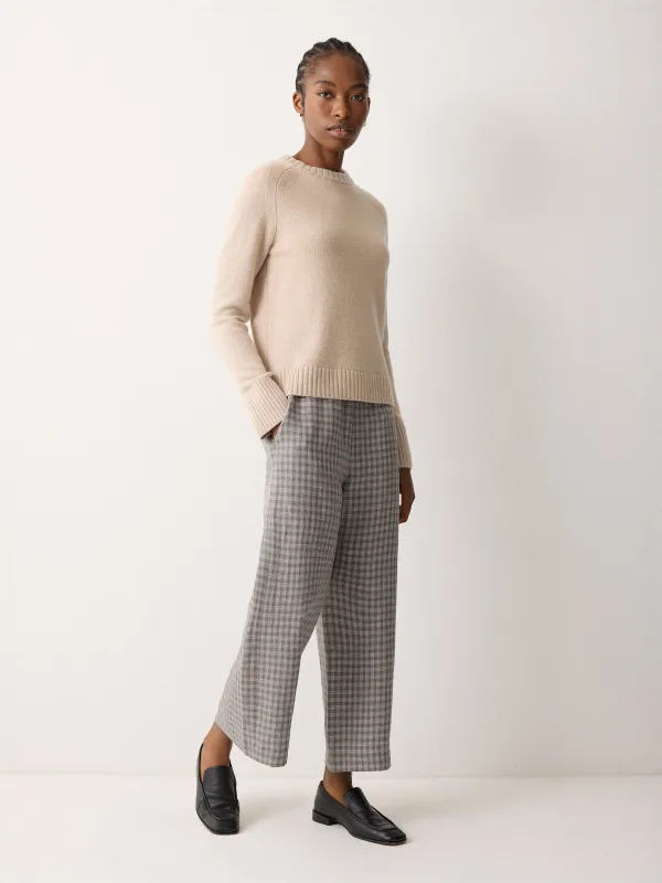 Mara Linen Checked Trouser | Grey sold by Jigsaw