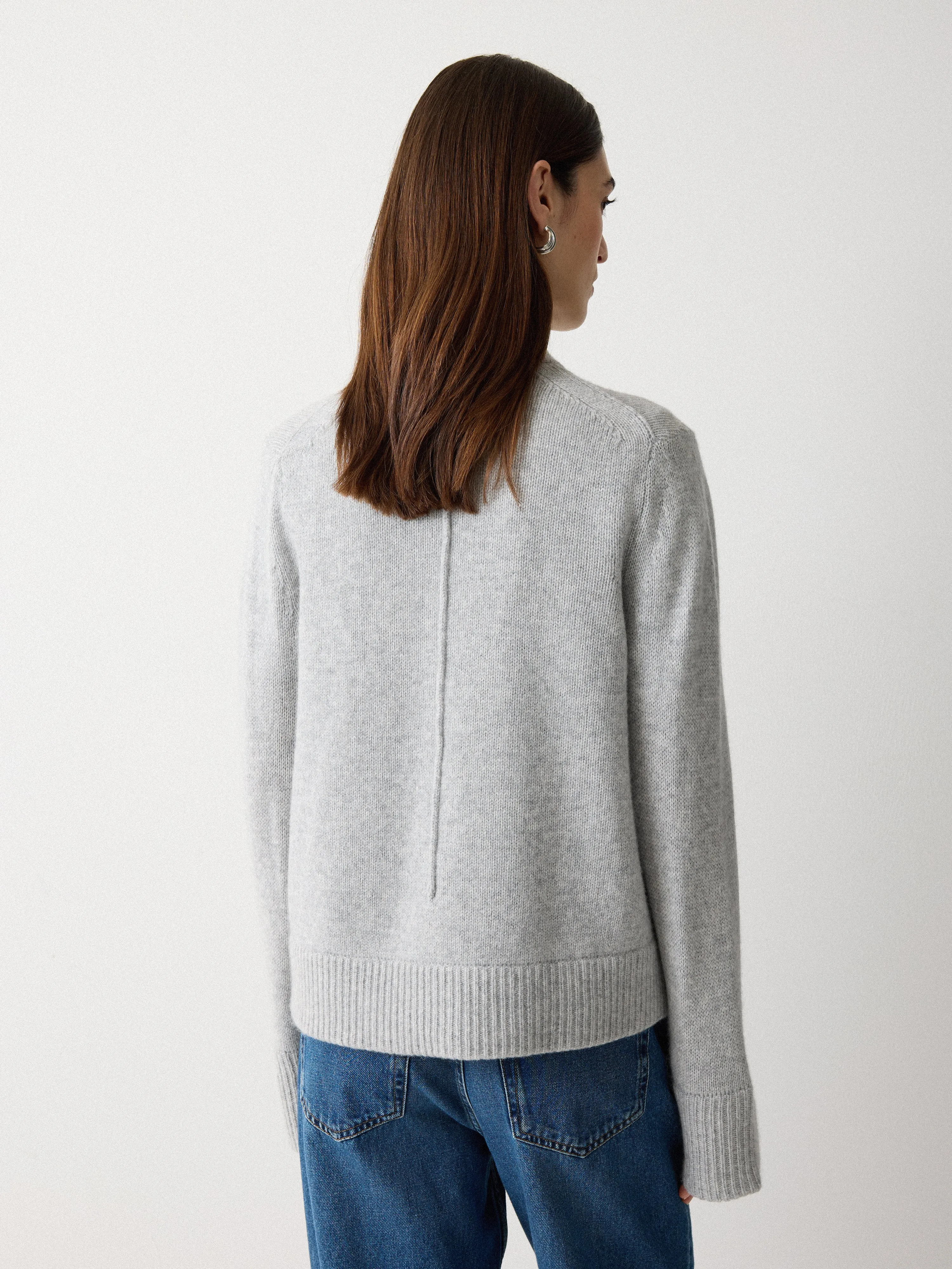 Chunky V Neck A Line Cardigan | Grey sold by Jigsaw product image thumbnail 4