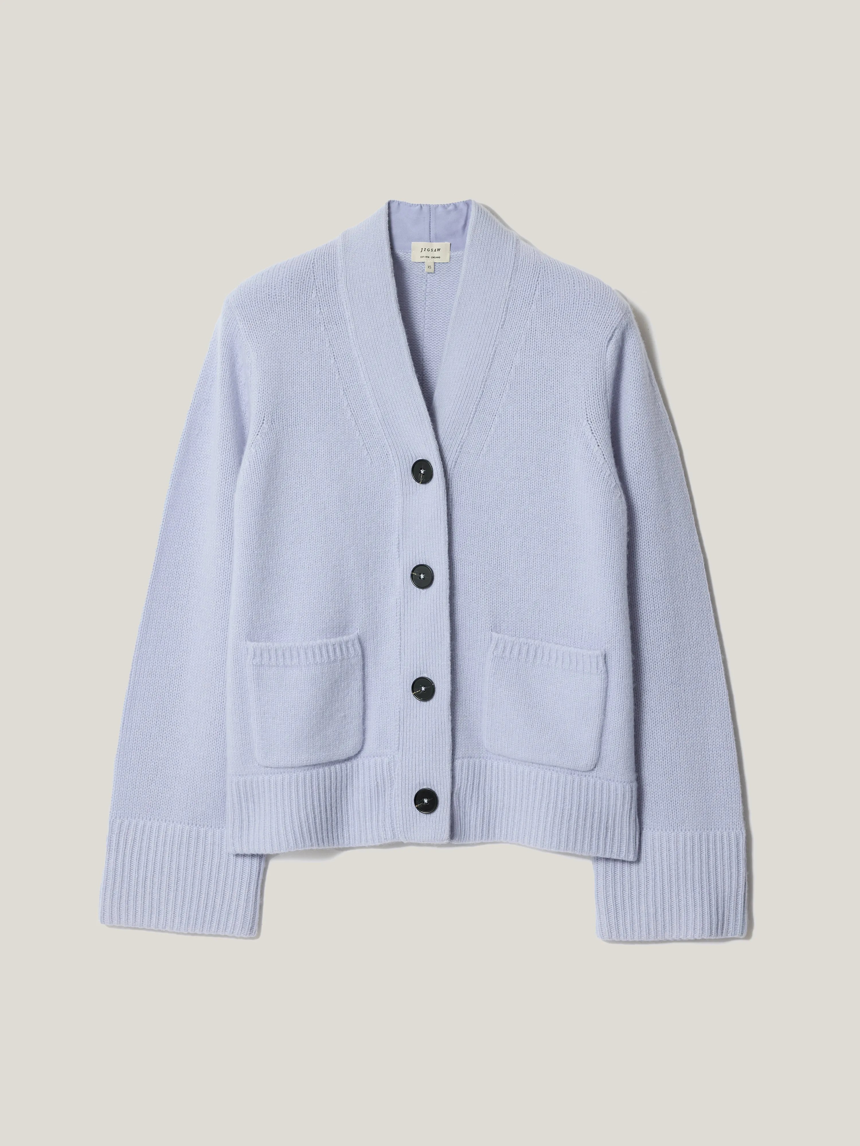 Chunky V Neck A Line Cardigan | Blue sold by Jigsaw product image thumbnail 5