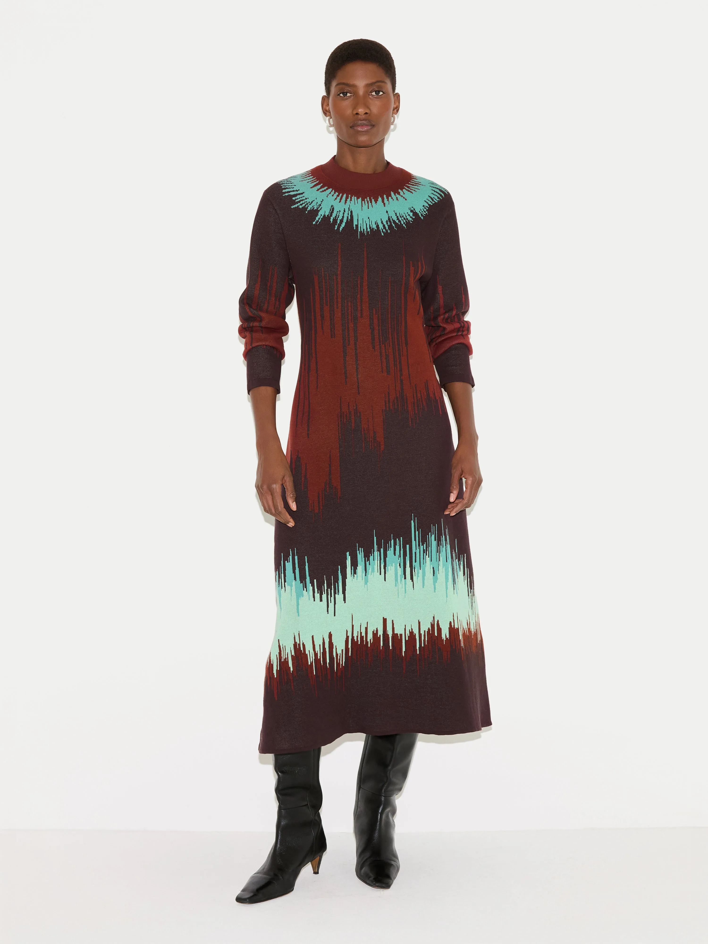 Tie Dye Jacquard Dress | Brown sold by Jigsaw product image thumbnail 3
