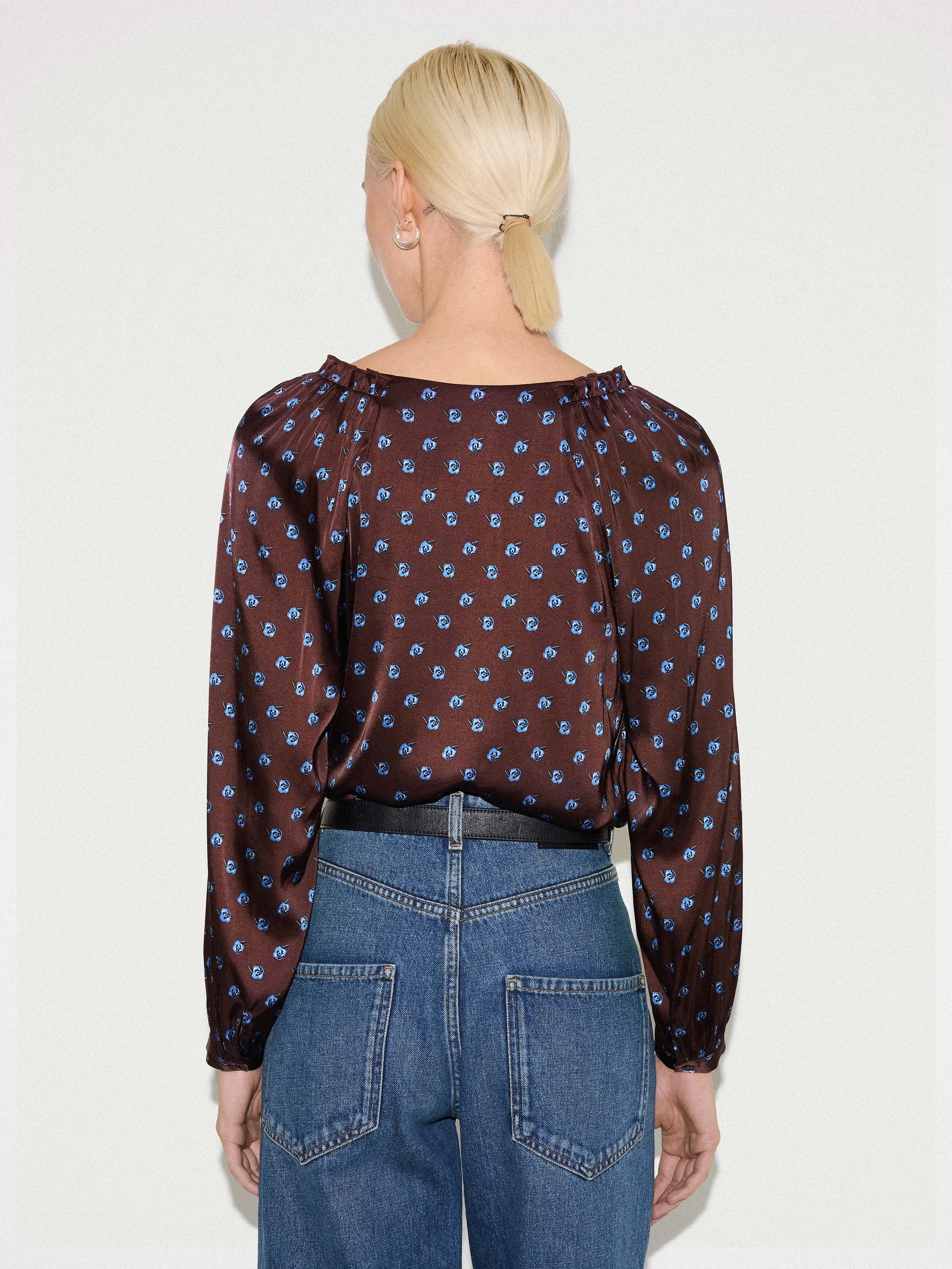 Mini Geo Rose Frill Detail Top | Burgundy sold by Jigsaw product image thumbnail 4