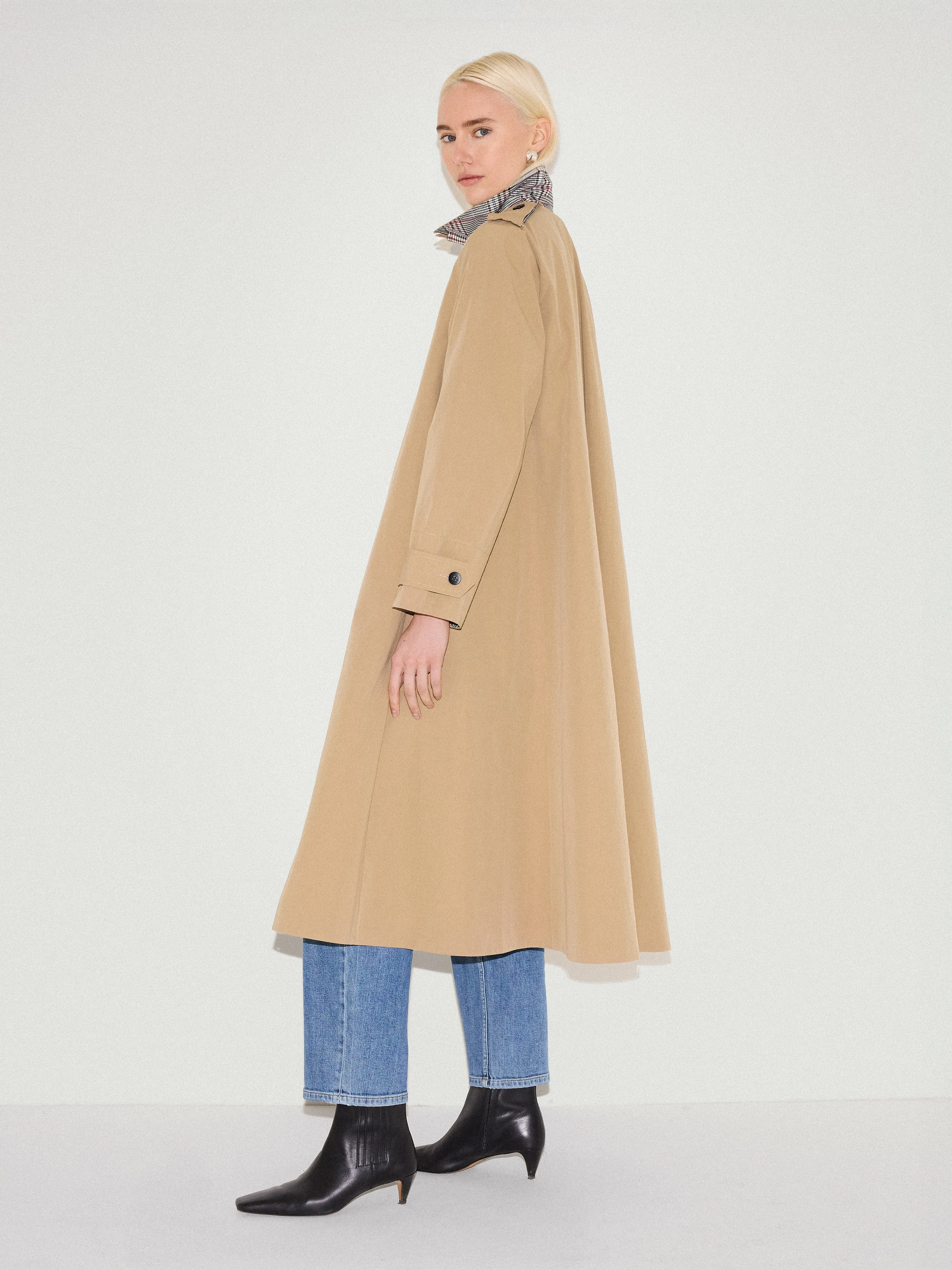 Naya Cotton A-line Trench Coat | Stone sold by Jigsaw product image thumbnail 4