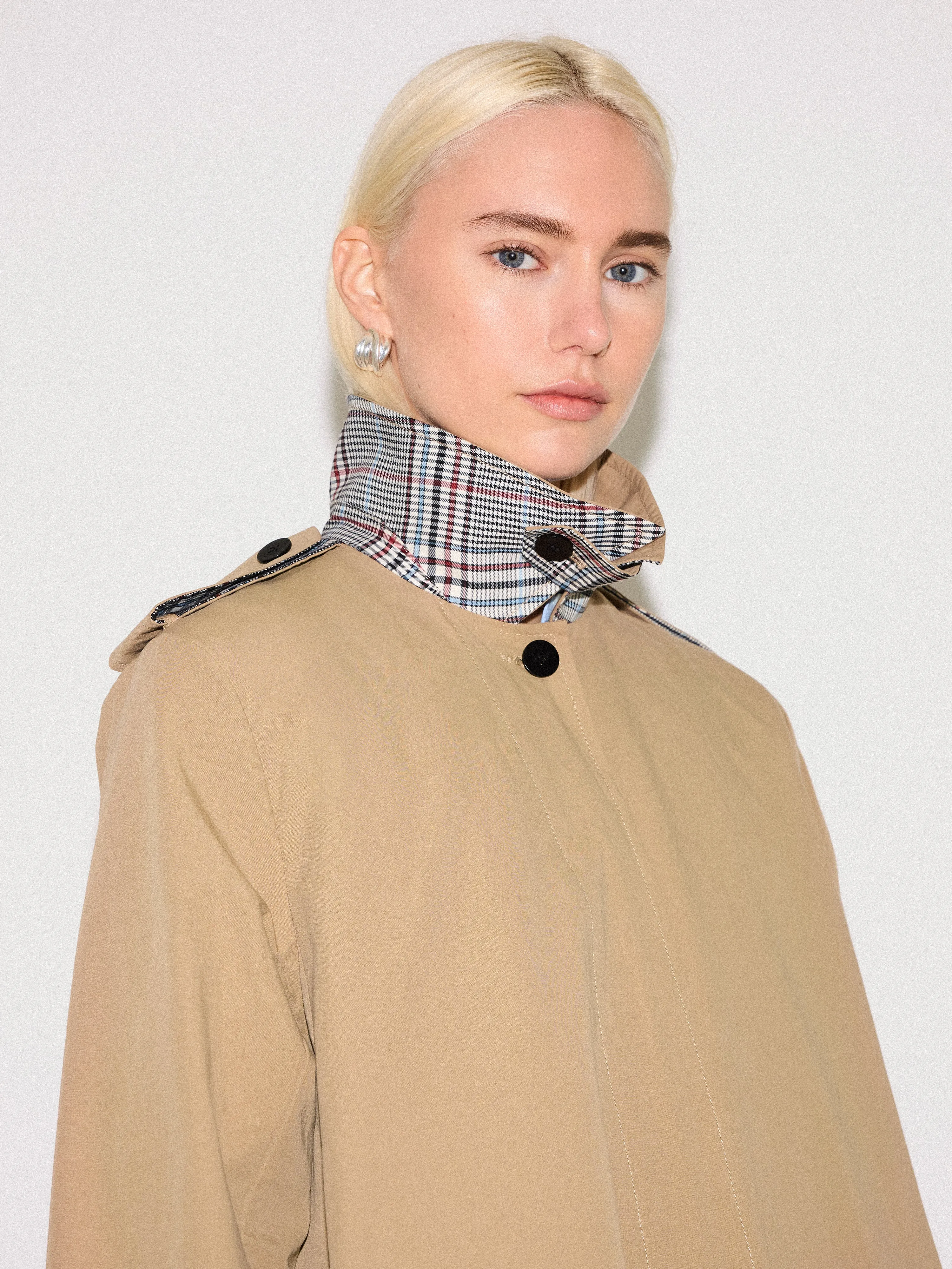 Naya Cotton A-line Trench Coat | Stone sold by Jigsaw product image thumbnail 2