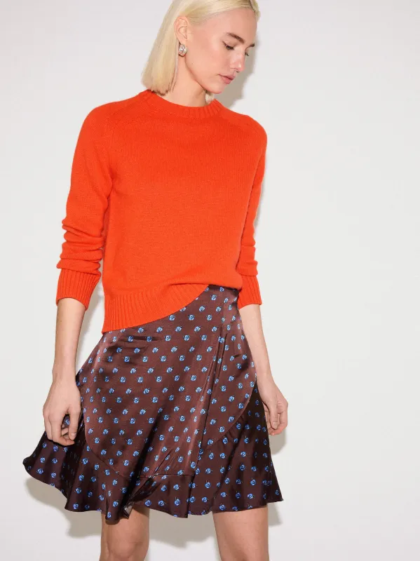 Mini Geo Rose Mini Skirt | Burgundy sold by Jigsaw