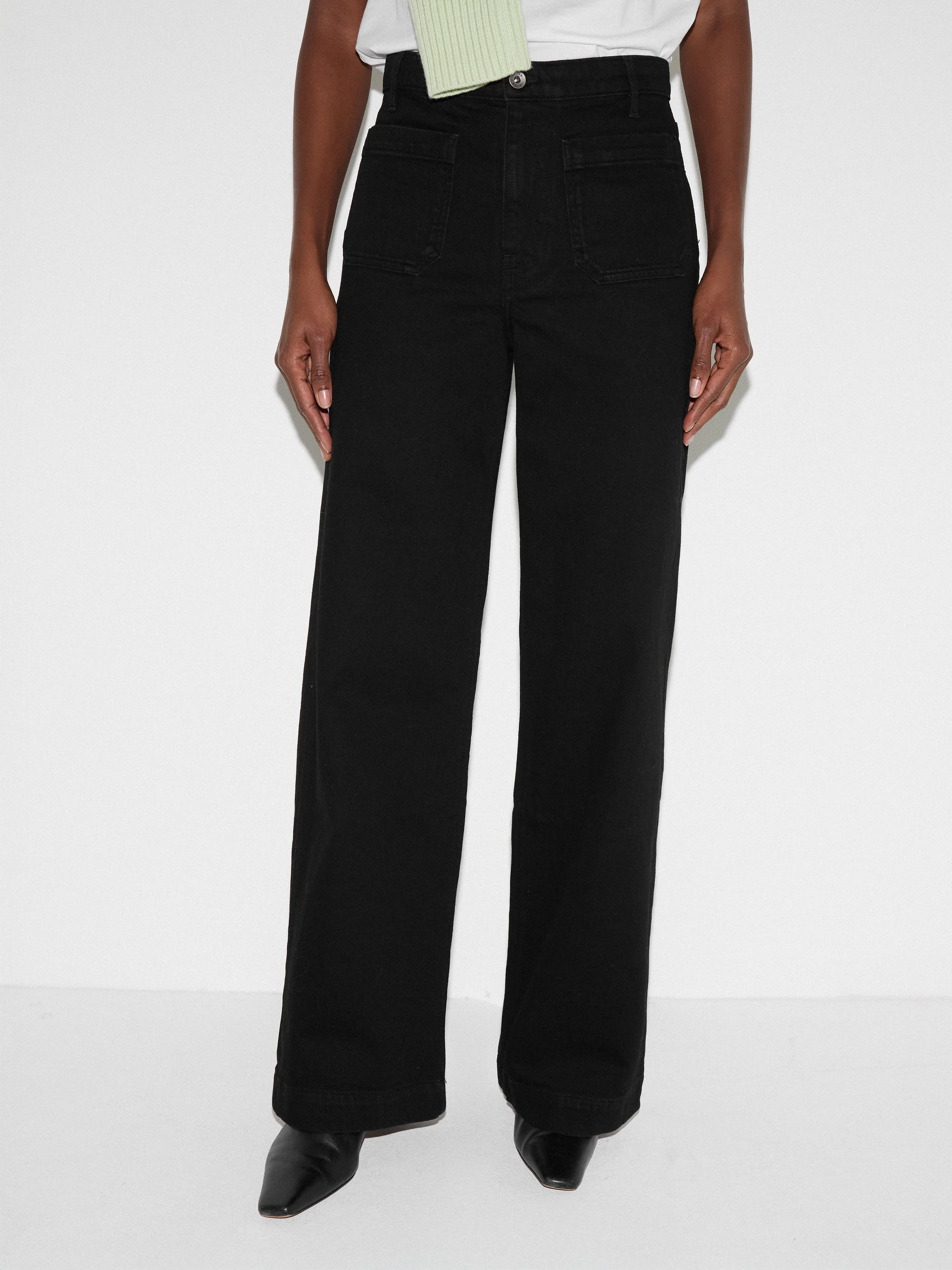 Rhea Patch Pocket Jean | Black sold by Jigsaw