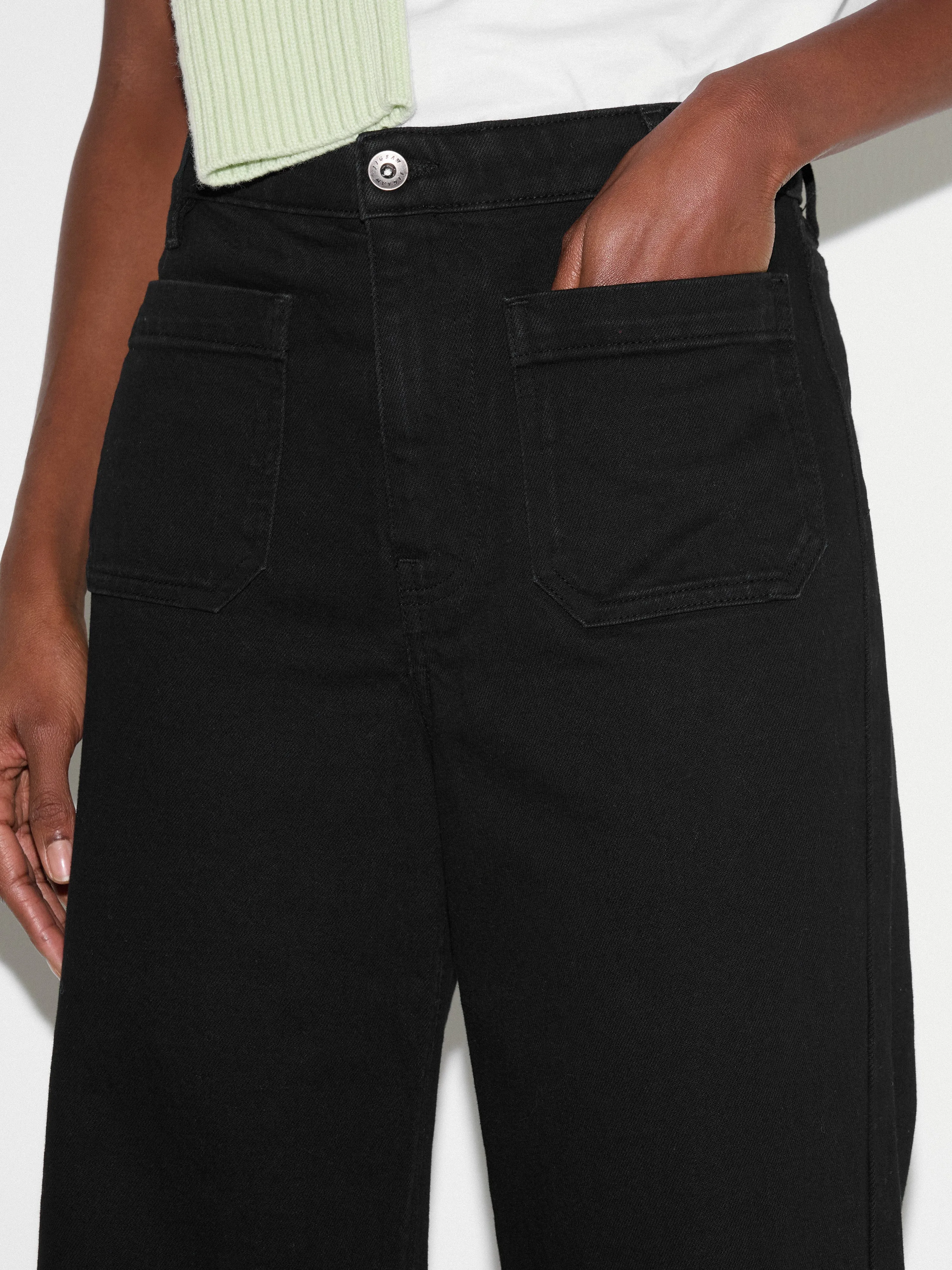 Rhea Patch Pocket Jean | Black sold by Jigsaw product image thumbnail 3