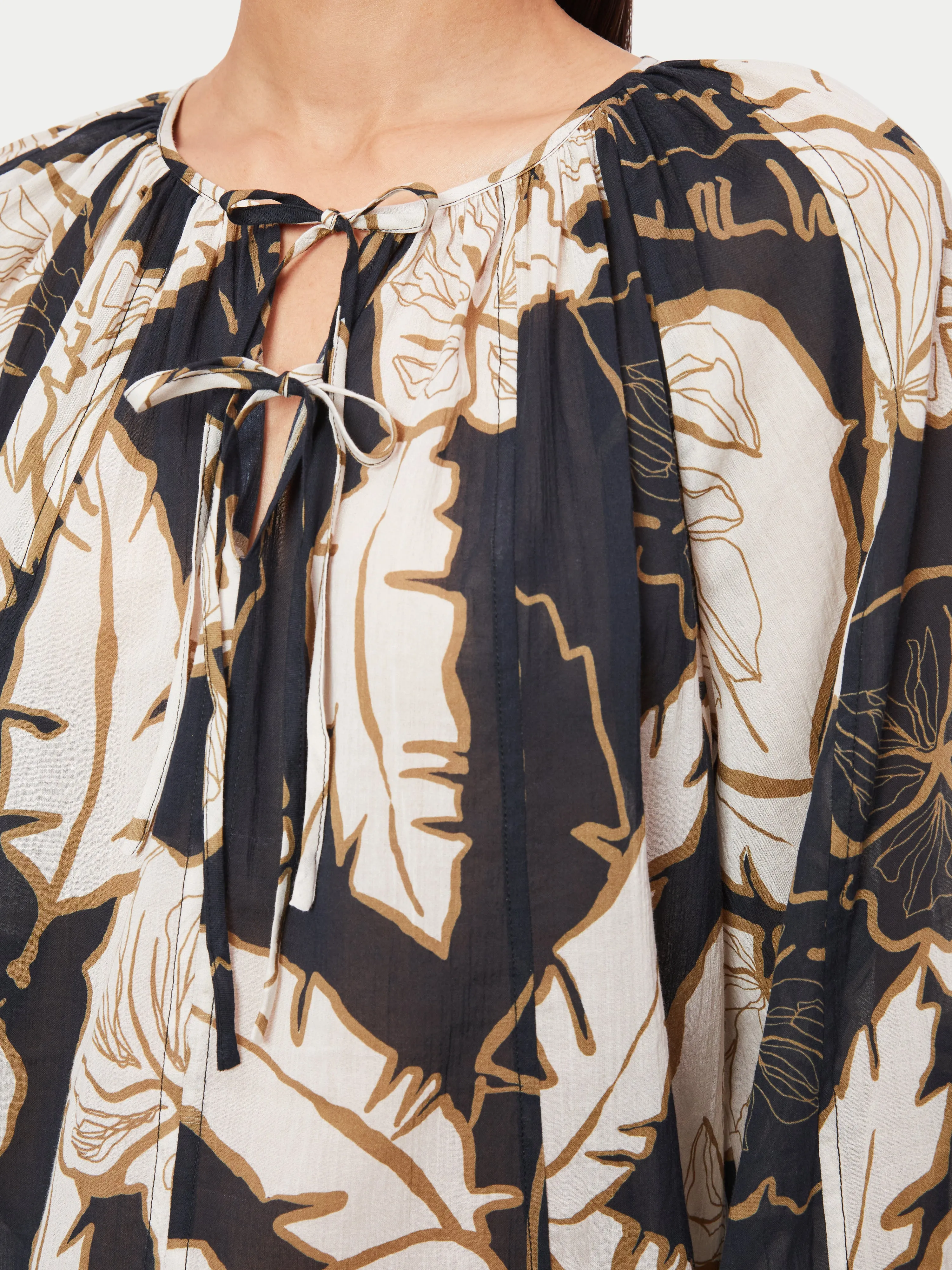 Palm Leaf Cotton Crinkle Top | Multi sold by Jigsaw product image thumbnail 3