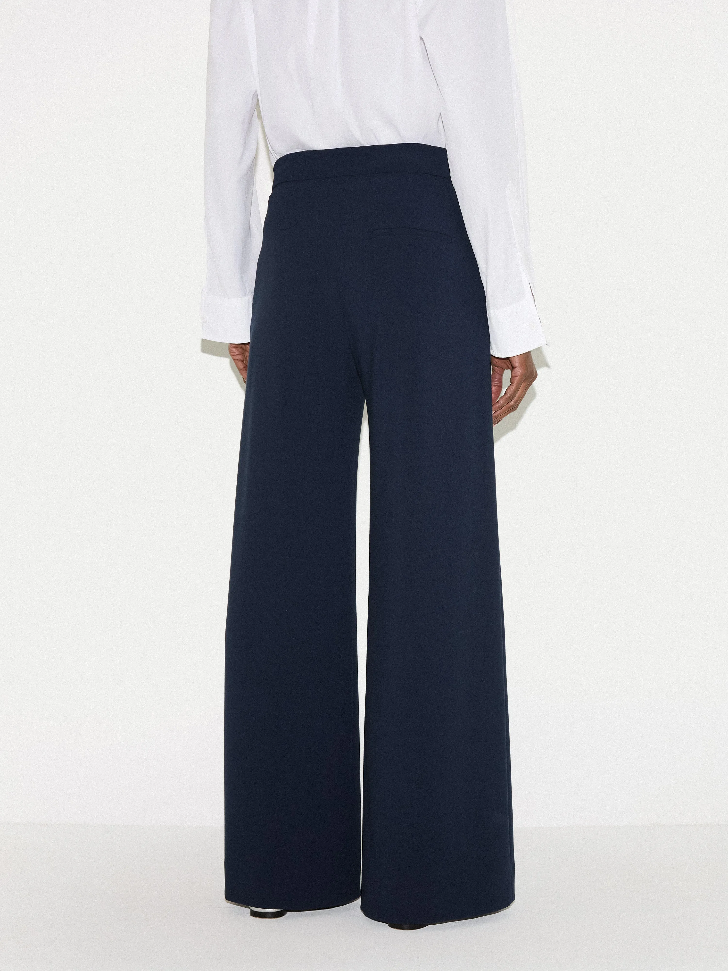 Modern Crepe Wide Leg Trouser | Navy sold by Jigsaw product image thumbnail 4