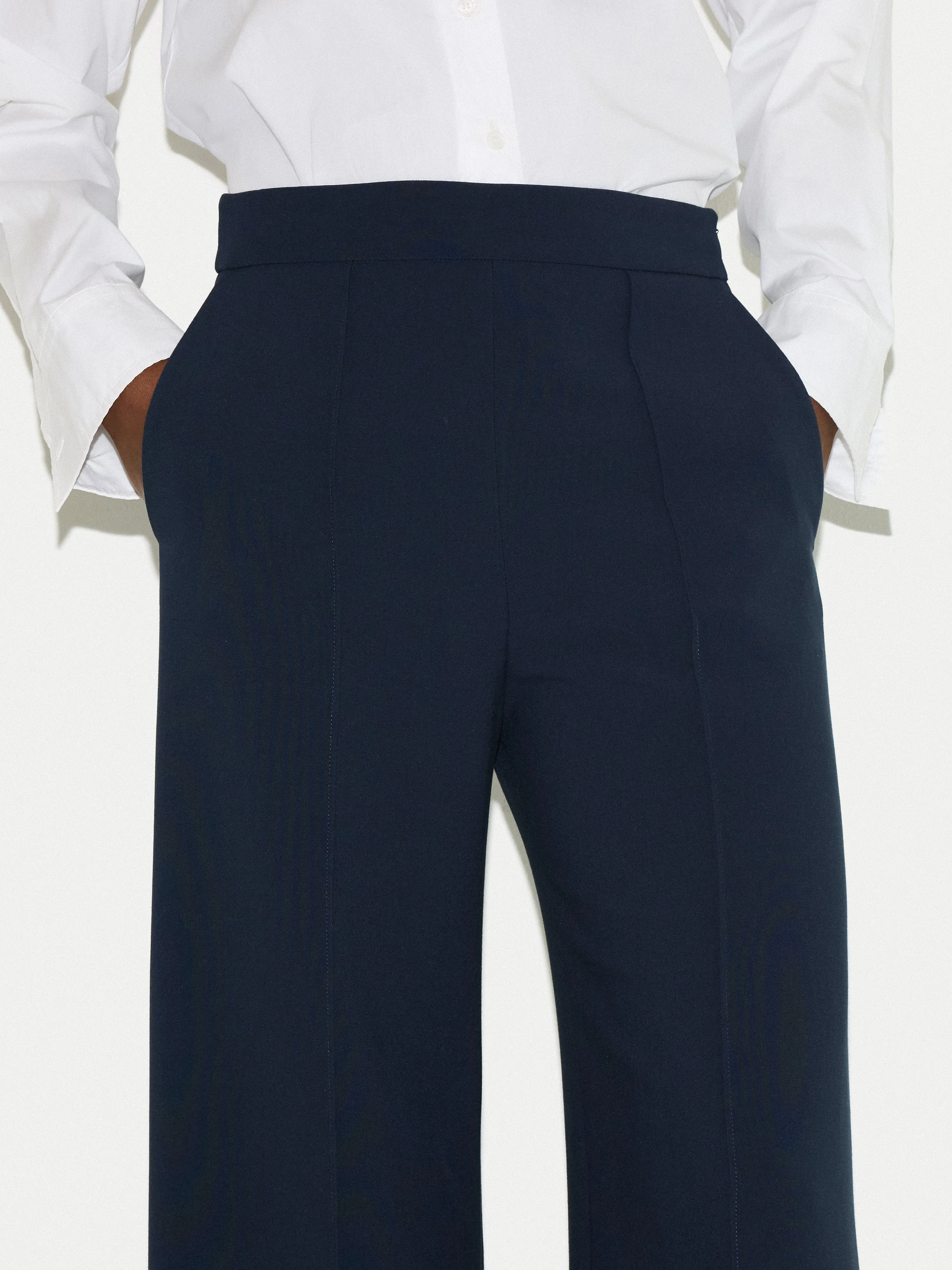 Modern Crepe Wide Leg Trouser | Navy sold by Jigsaw product image thumbnail 3