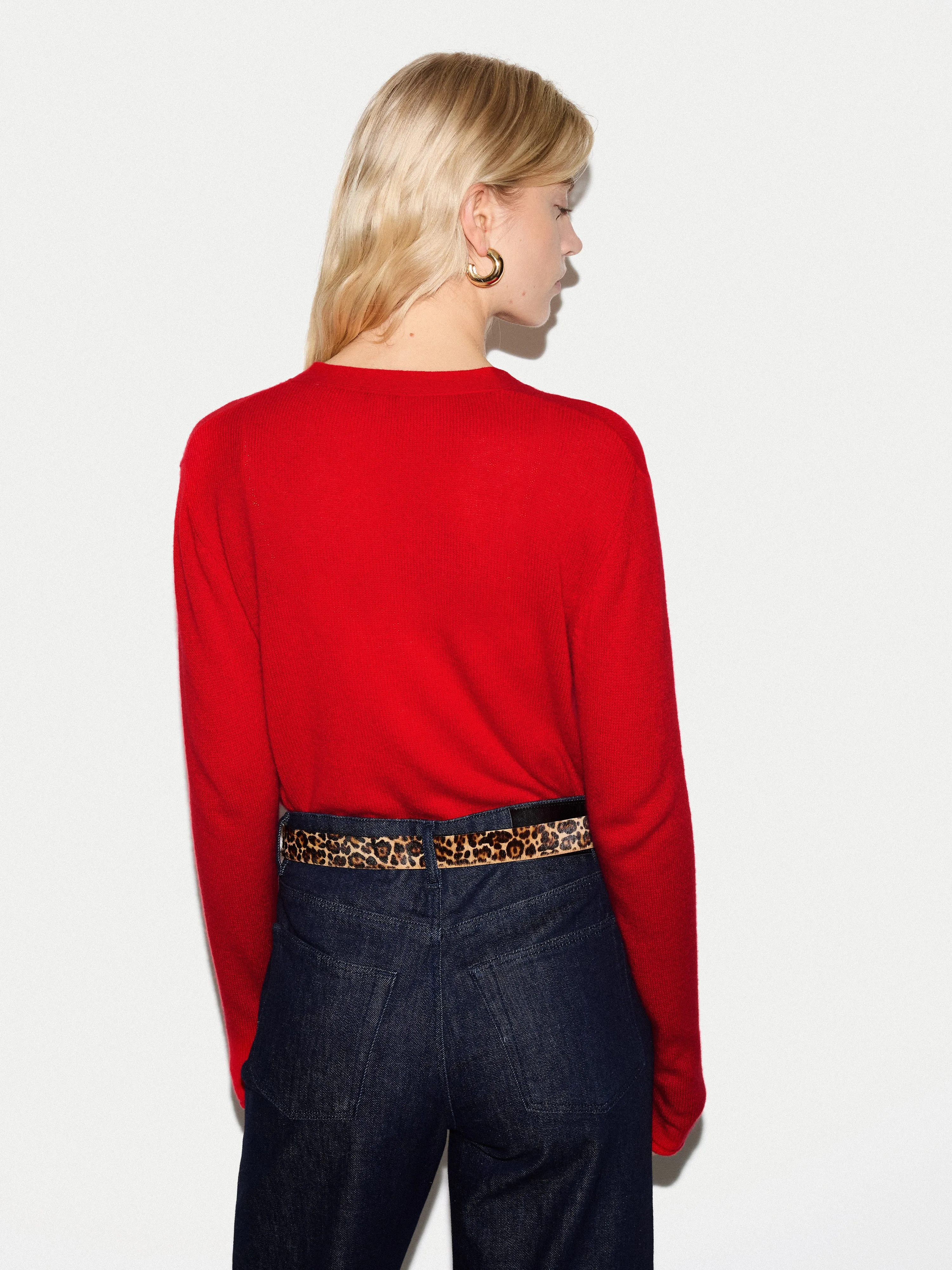 Merino Cashmere V Neck Cardigan | Red sold by Jigsaw product image thumbnail 5