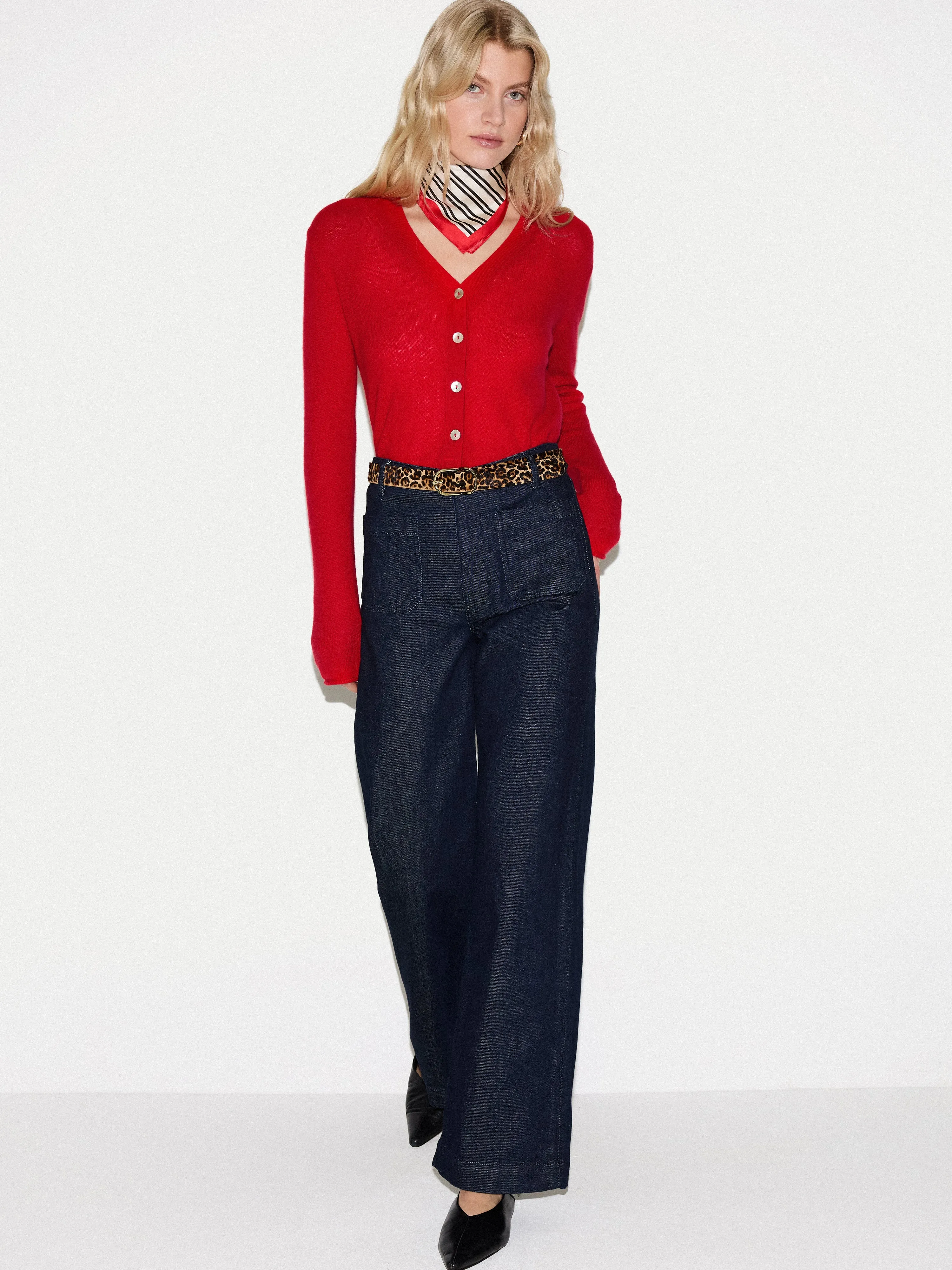 Merino Cashmere V Neck Cardigan | Red sold by Jigsaw product image thumbnail 4