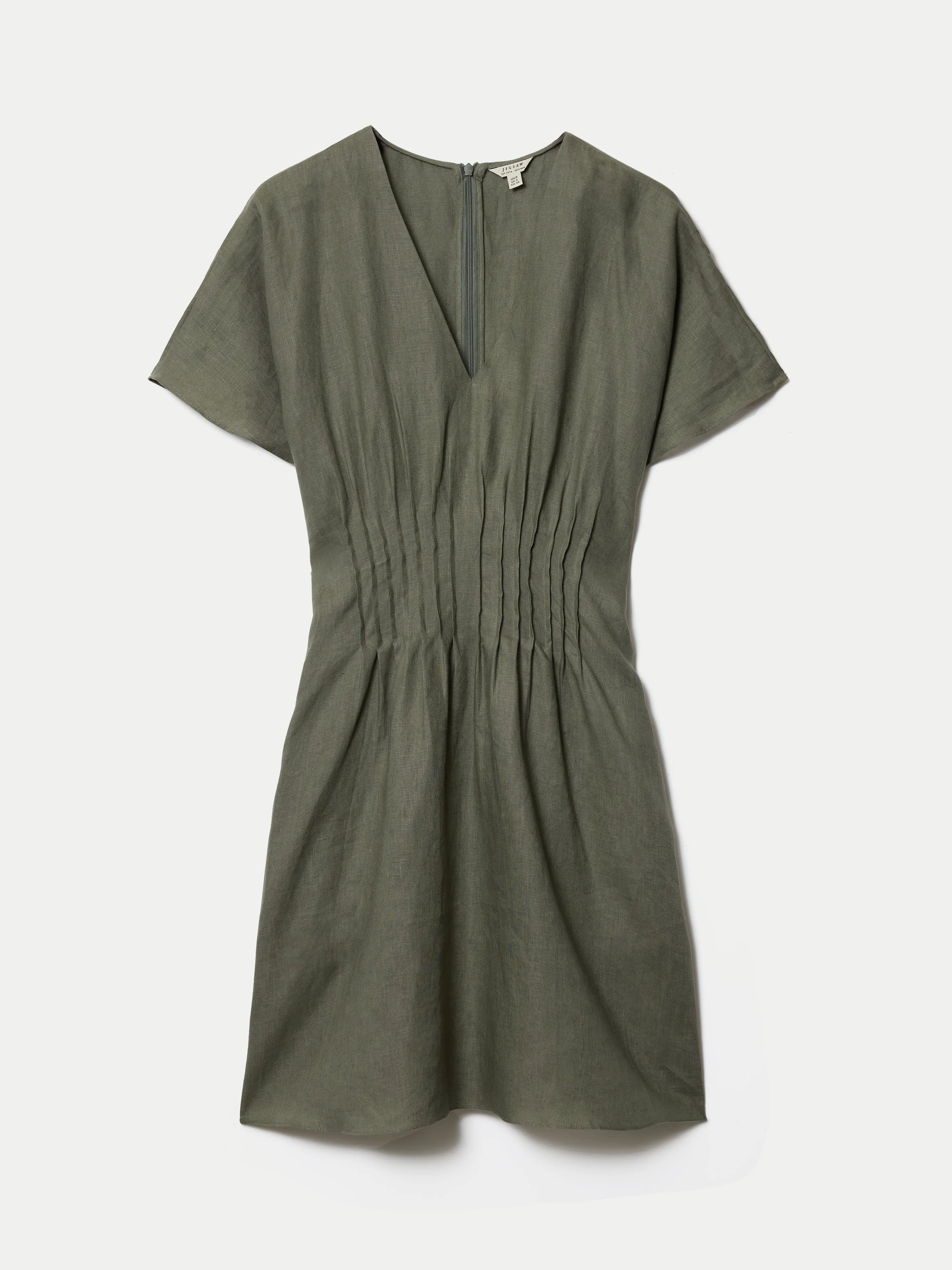 Pintuck Linen Dress | Khaki sold by Jigsaw product image thumbnail 5