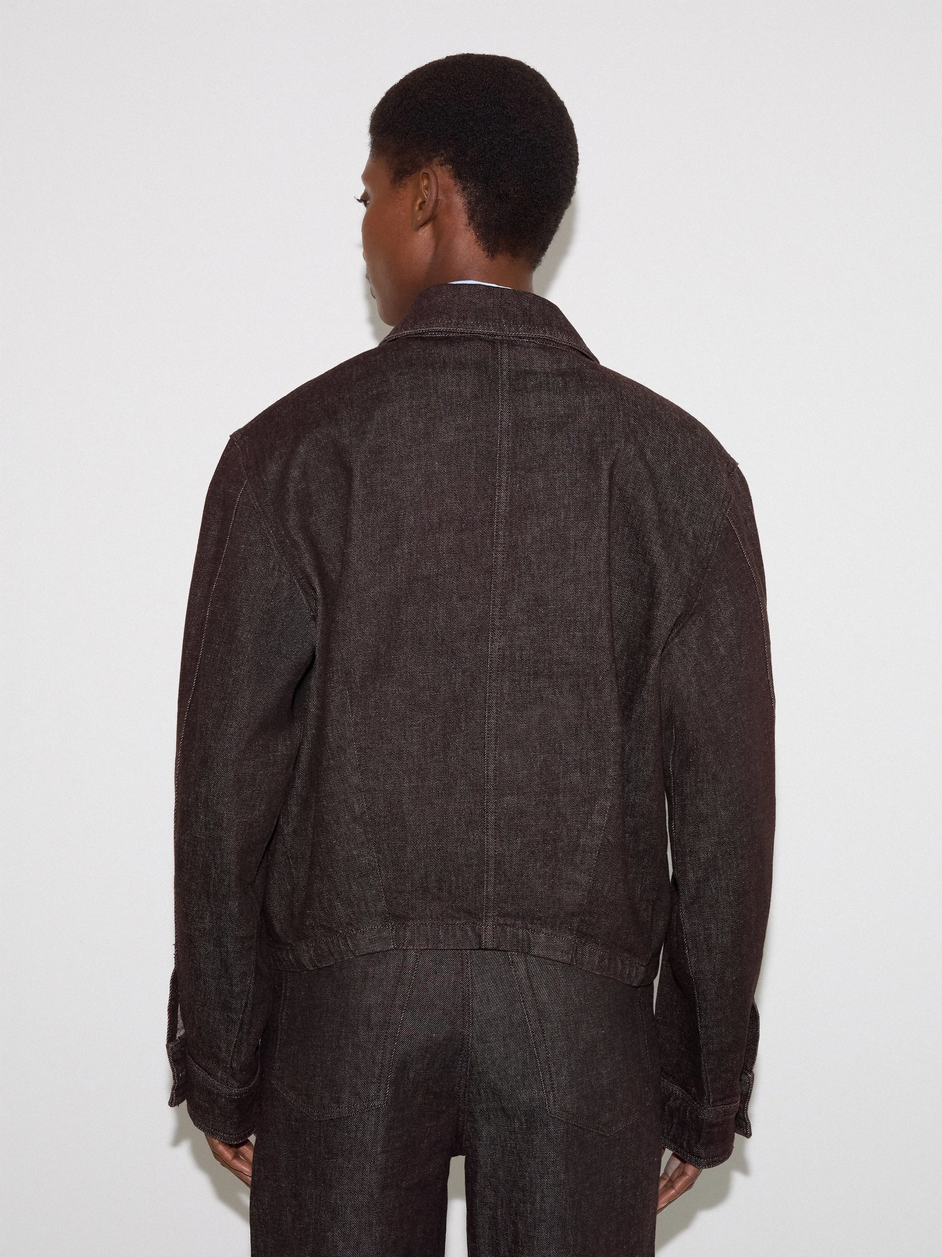 Isla Denim Cropped Jacket | Burgundy sold by Jigsaw product image thumbnail 5