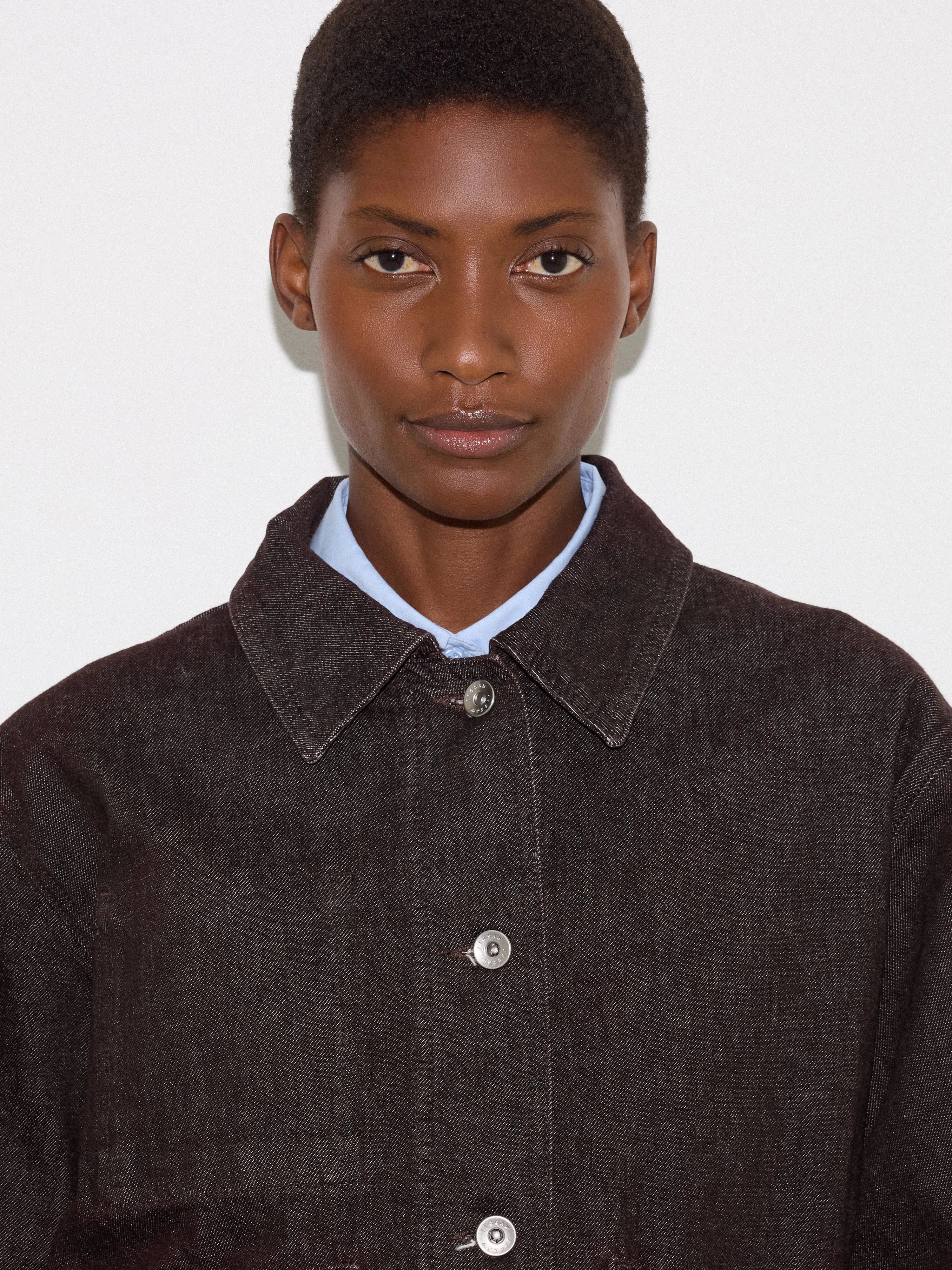 Isla Denim Cropped Jacket | Burgundy sold by Jigsaw product image thumbnail 3