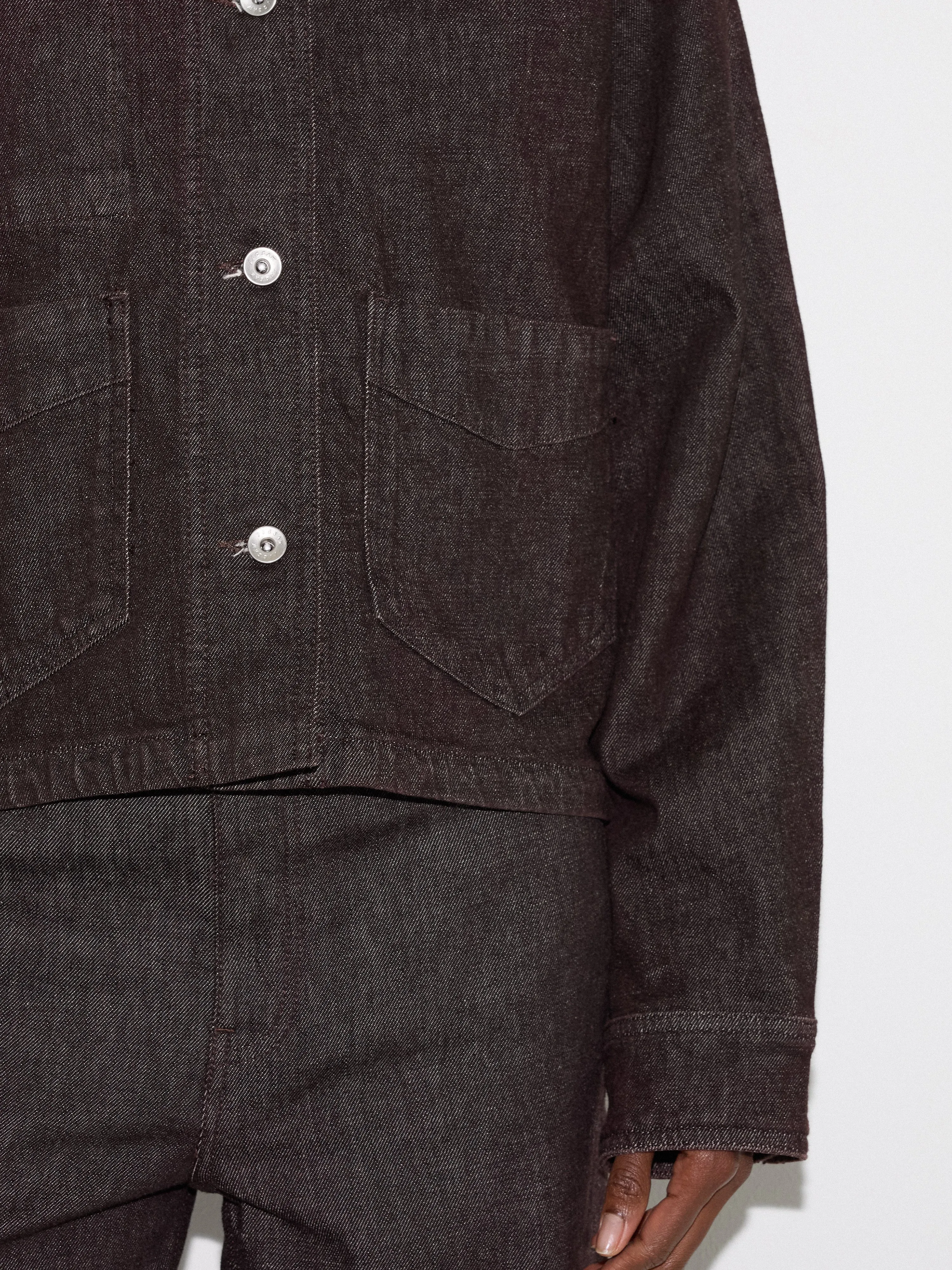 Isla Denim Cropped Jacket | Burgundy sold by Jigsaw product image thumbnail 4