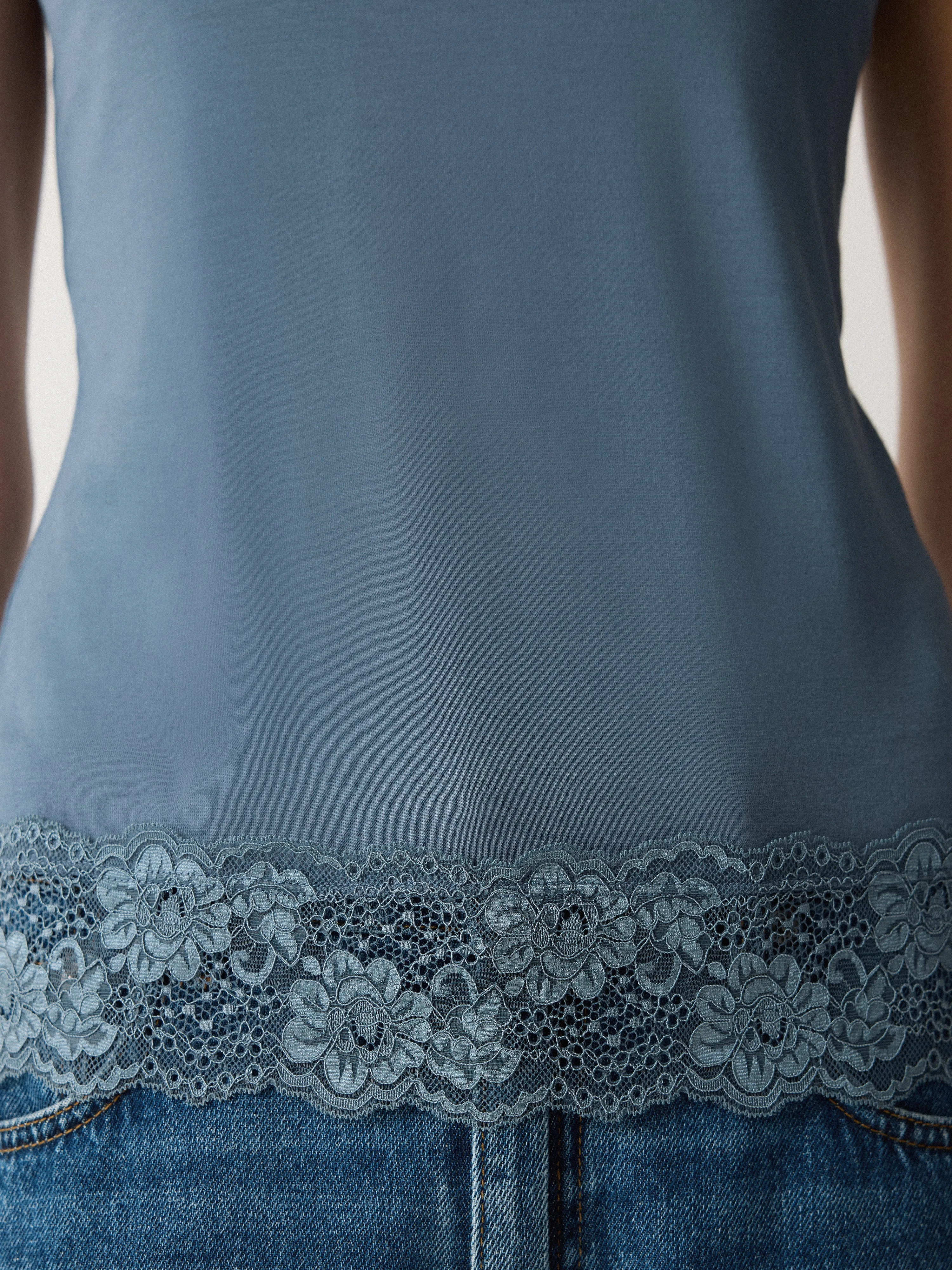 Modal Lace Vest | Summer Storm sold by Jigsaw product image thumbnail 3