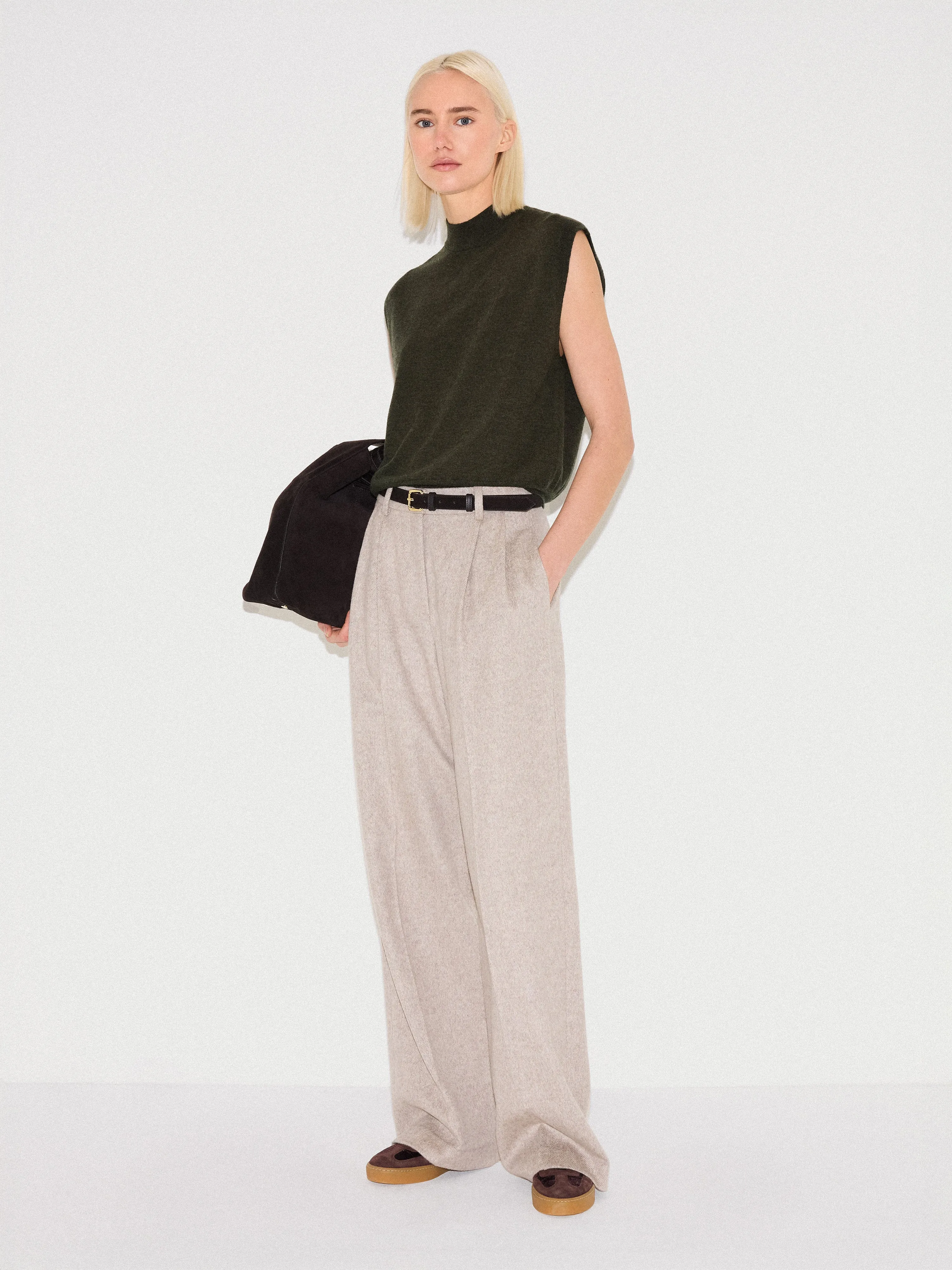 Merino Cocoon Tank | Khaki sold by Jigsaw product image thumbnail 2