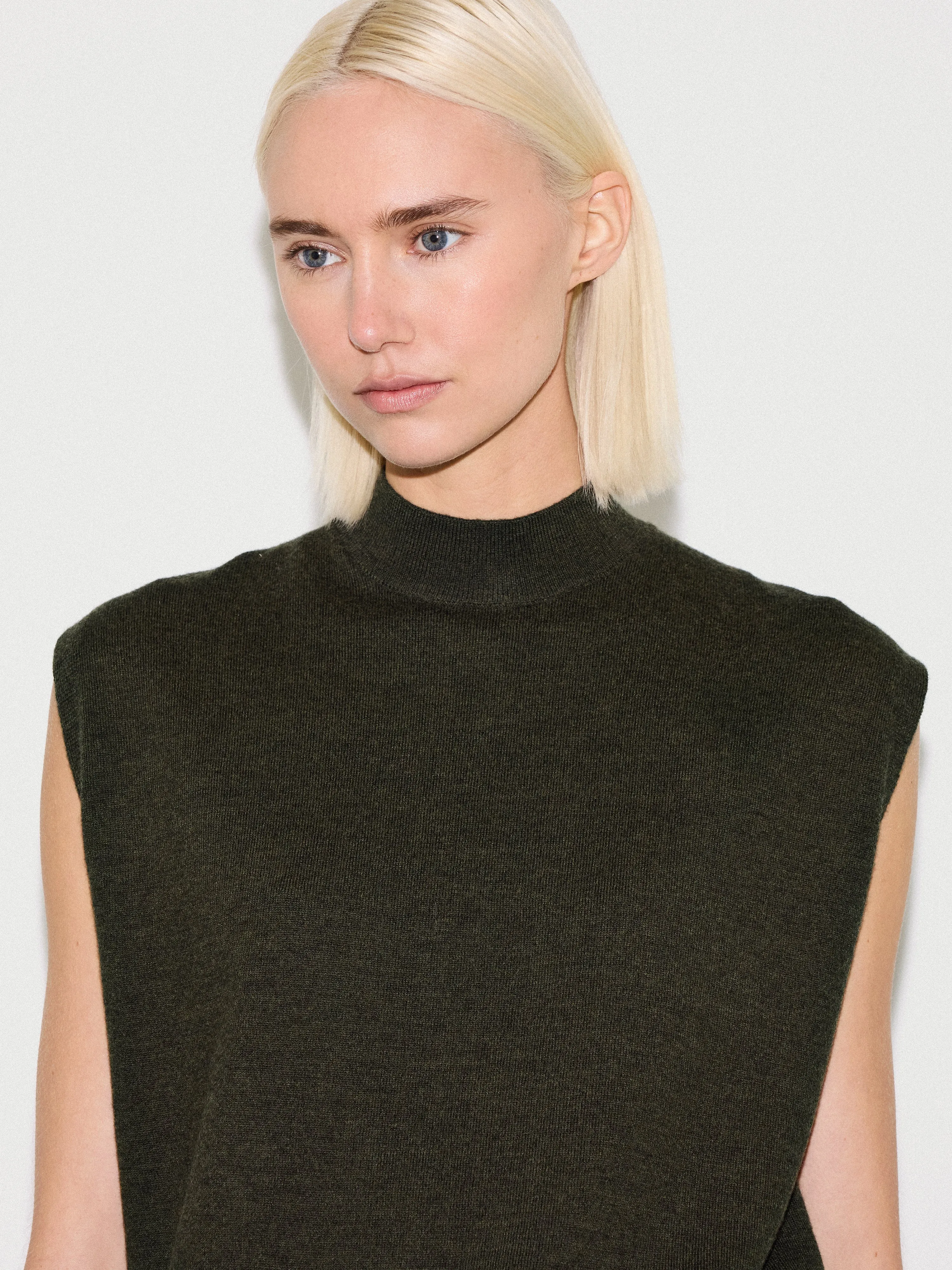 Merino Cocoon Tank | Khaki sold by Jigsaw product image thumbnail 4