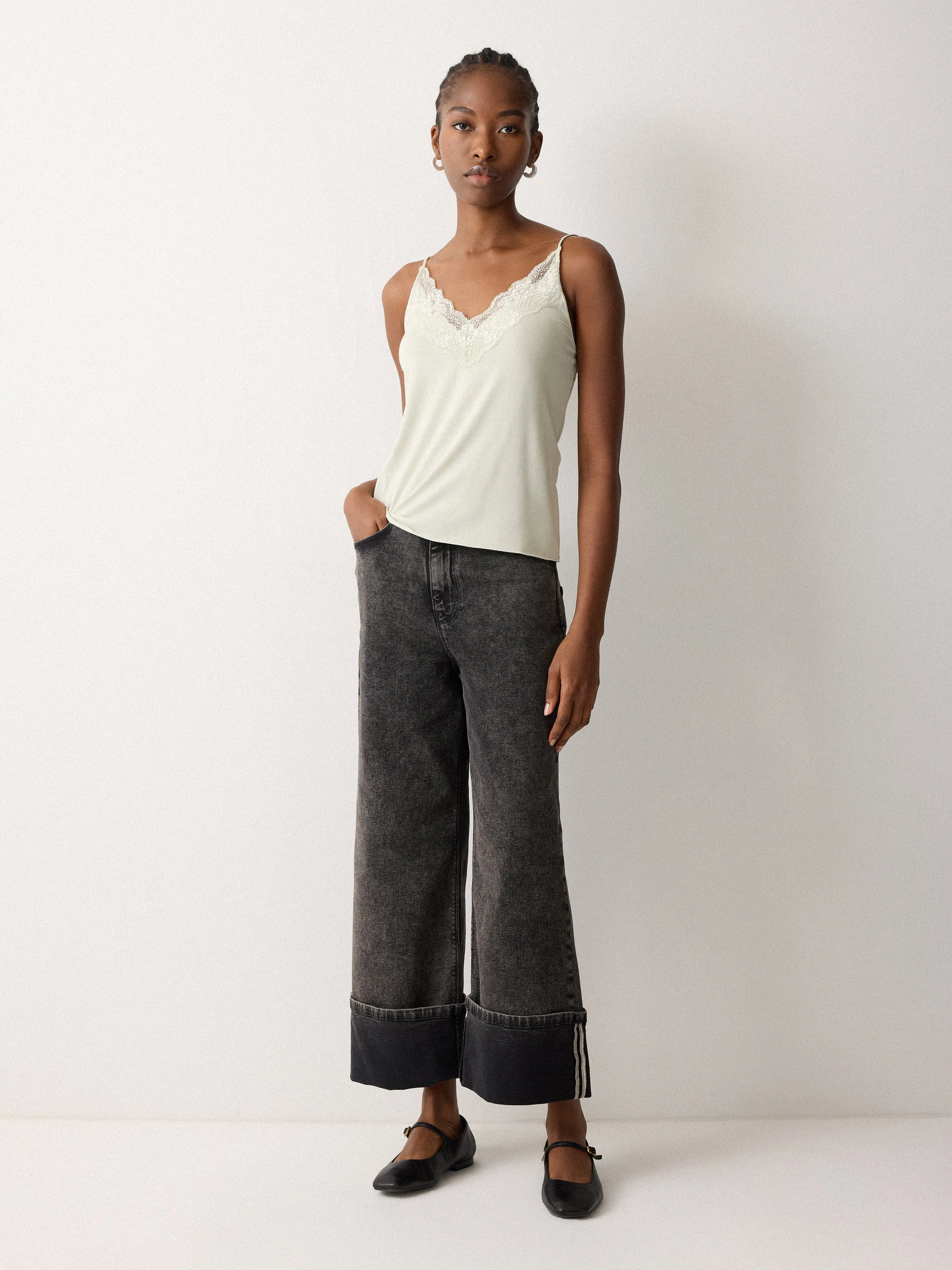 Modal Lace Cami | Pastel Aloe sold by Jigsaw product image thumbnail 3