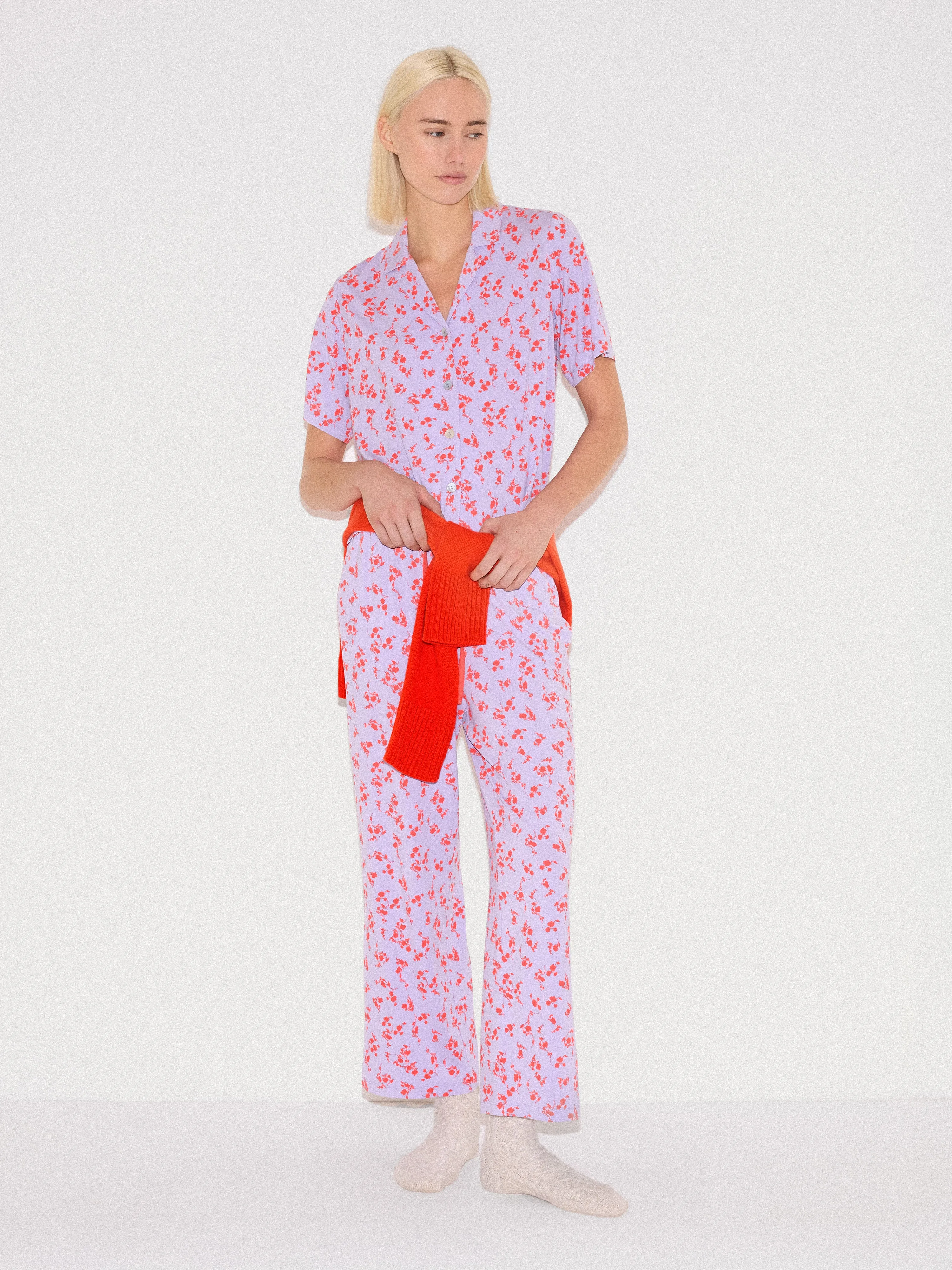 Swirl Posy Cropped Pyjama | LILAC sold by Jigsaw