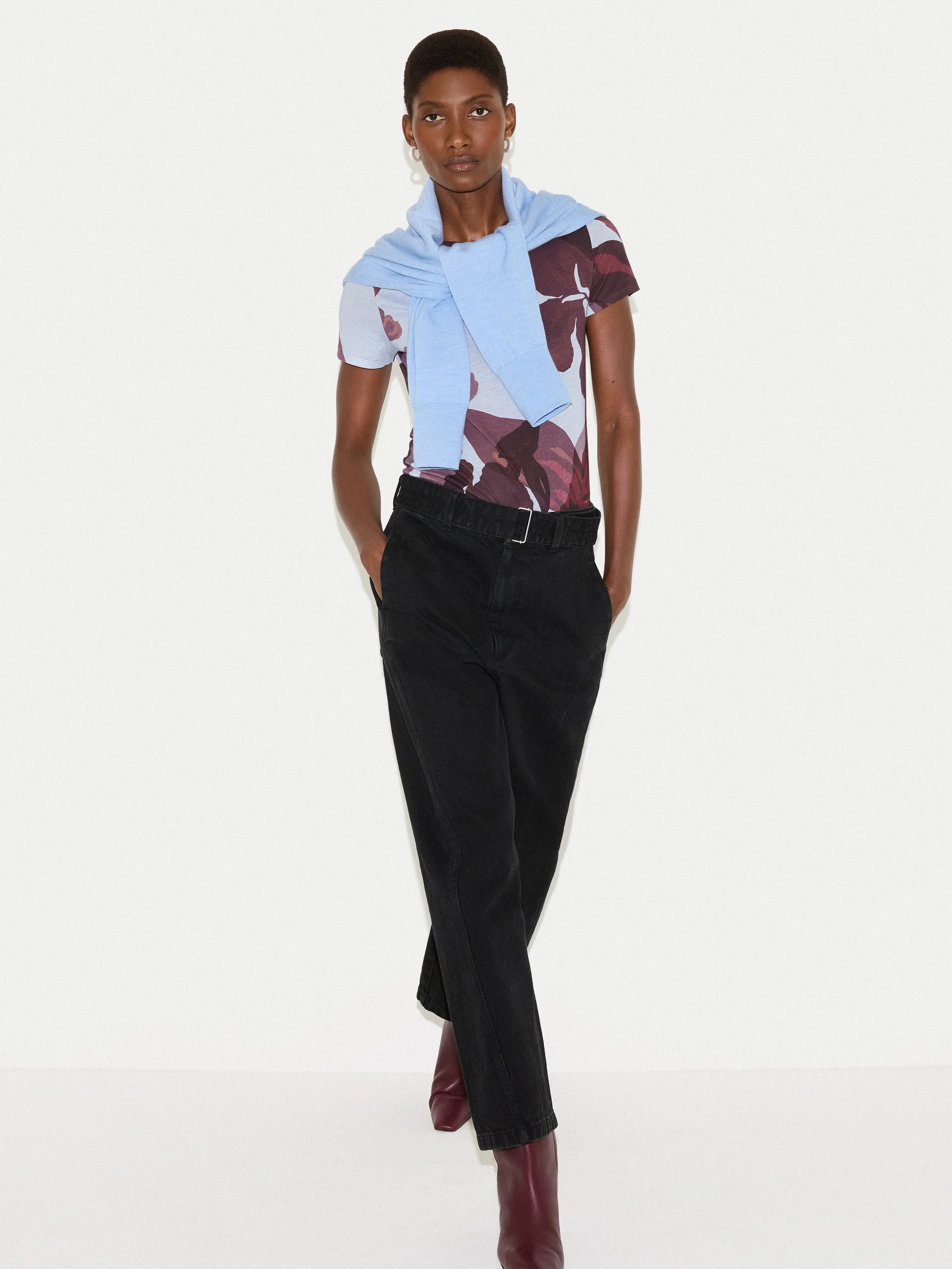 Iris Leaf T-shirt | Blue sold by Jigsaw product image thumbnail 3