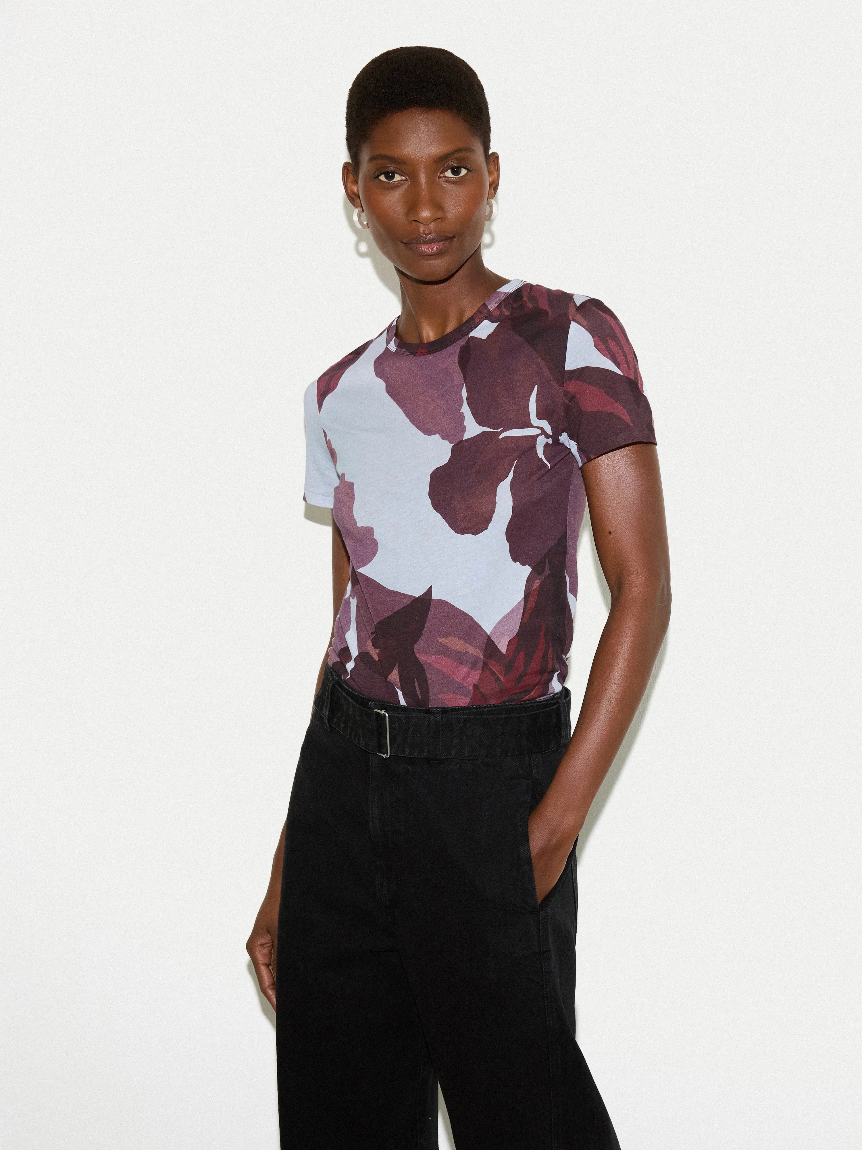 Iris Leaf T-shirt | Blue sold by Jigsaw