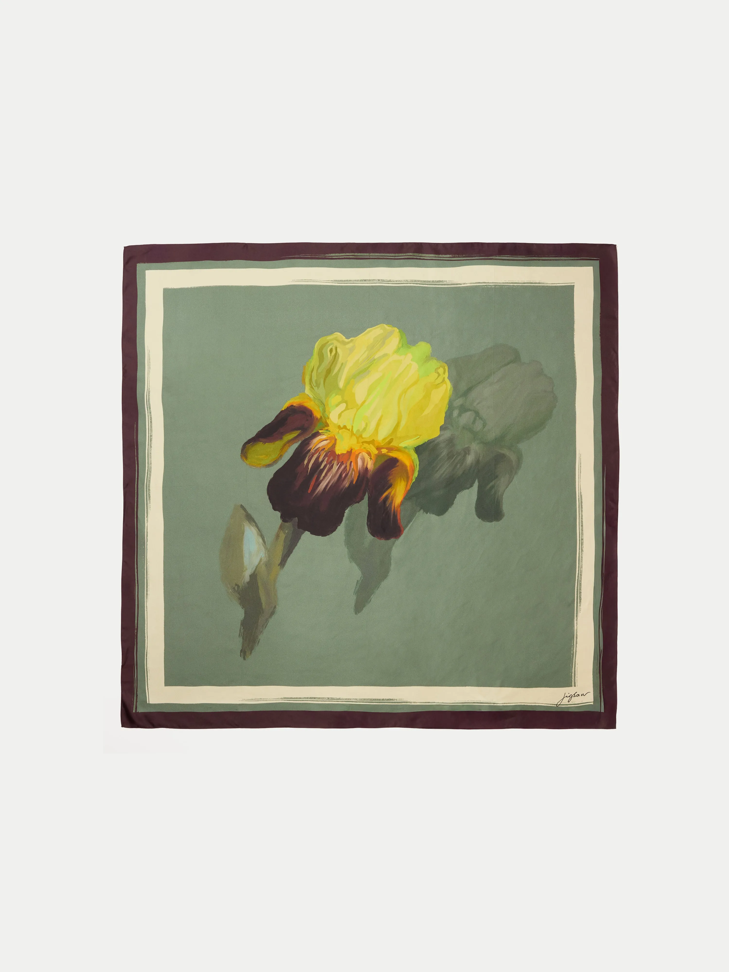 Iris Silk Twill Scarf | Green sold by Jigsaw product image thumbnail 3