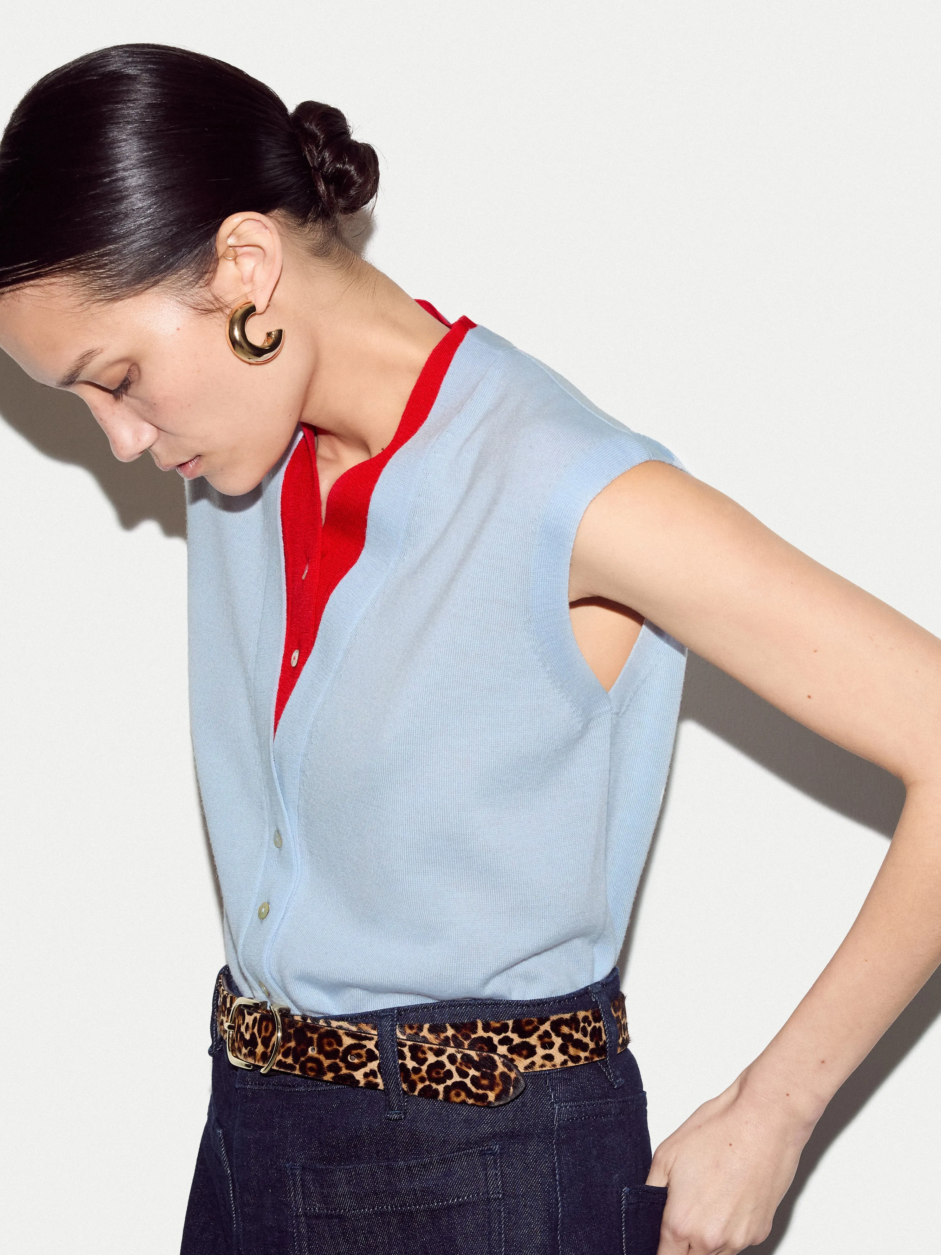 Merino Double Layer Tank | Blue sold by Jigsaw product image thumbnail 2