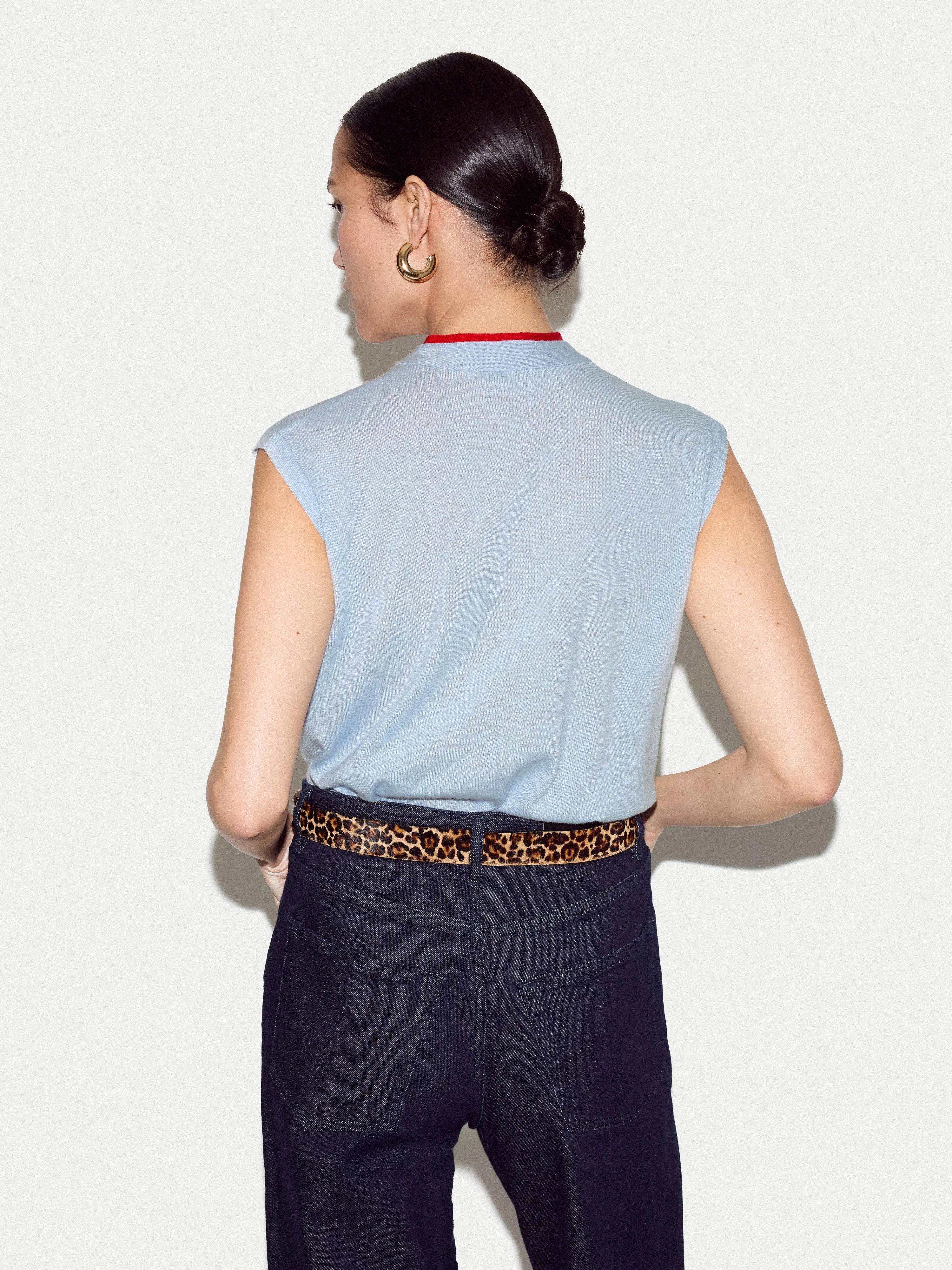 Merino Double Layer Tank | Blue sold by Jigsaw product image thumbnail 4