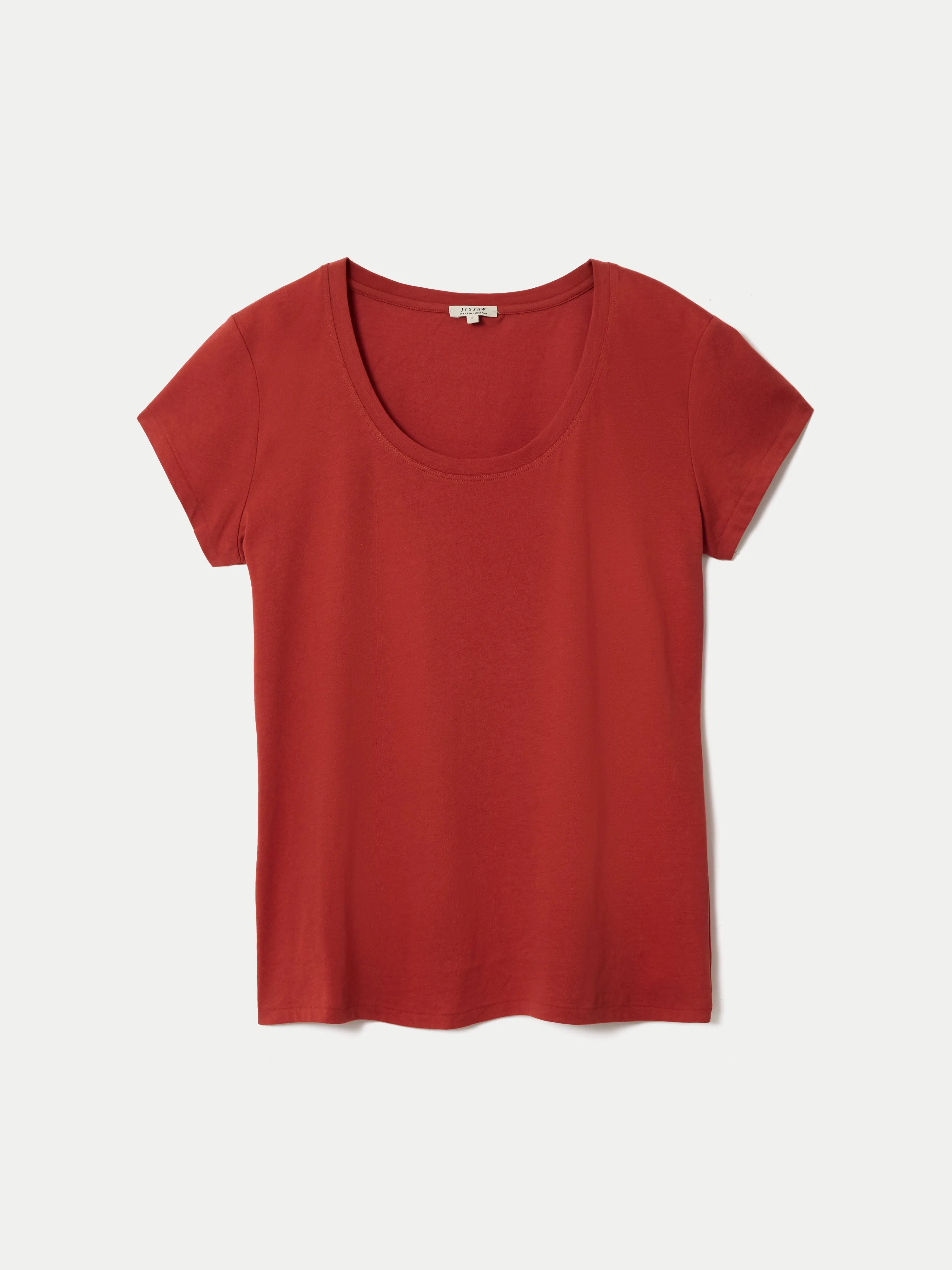 Supima Cotton Scoop Neck T-shirt | Red sold by Jigsaw product image thumbnail 5