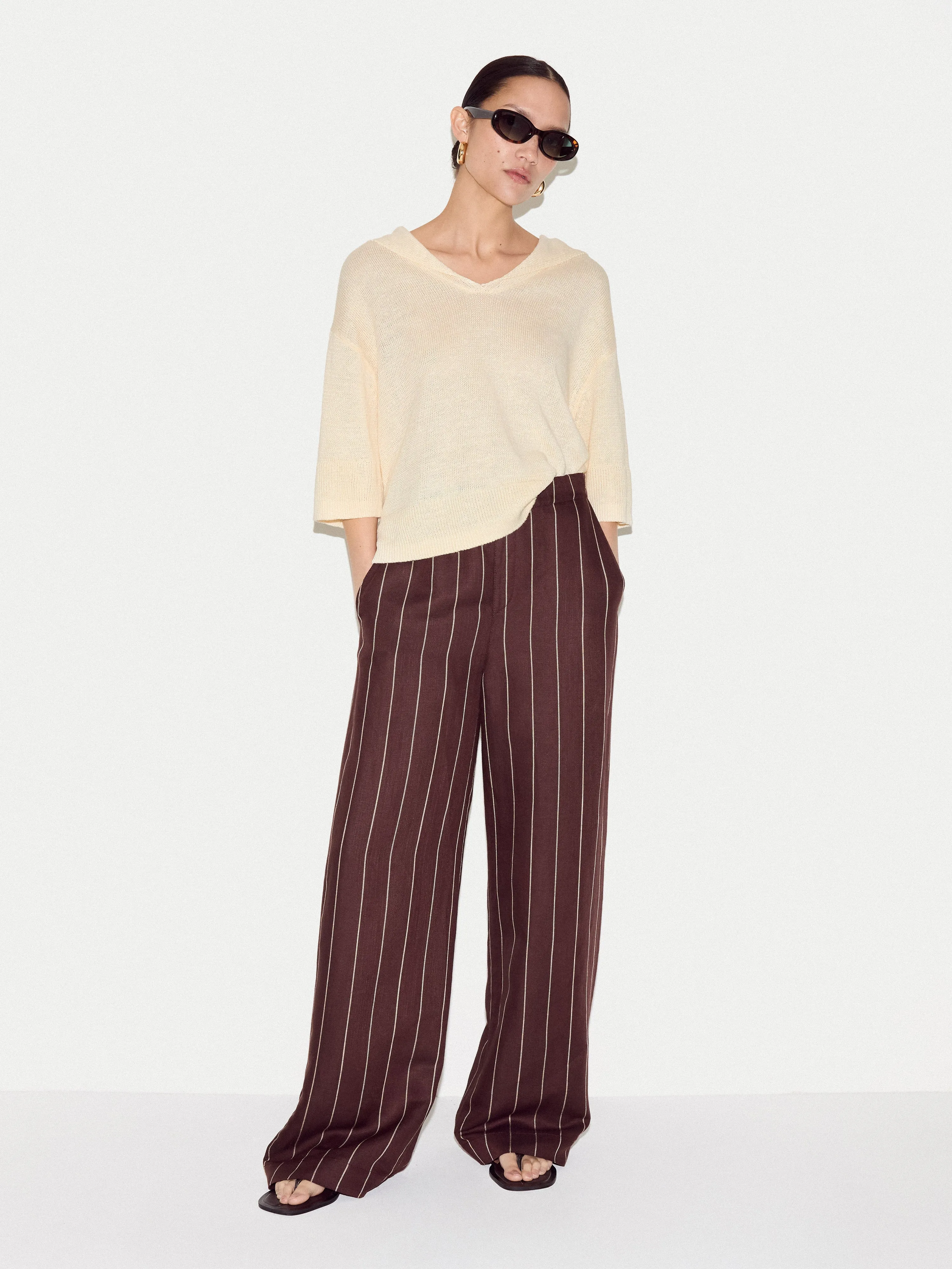 Linen Sailor Collar Jumper | Cream sold by Jigsaw product image thumbnail 4