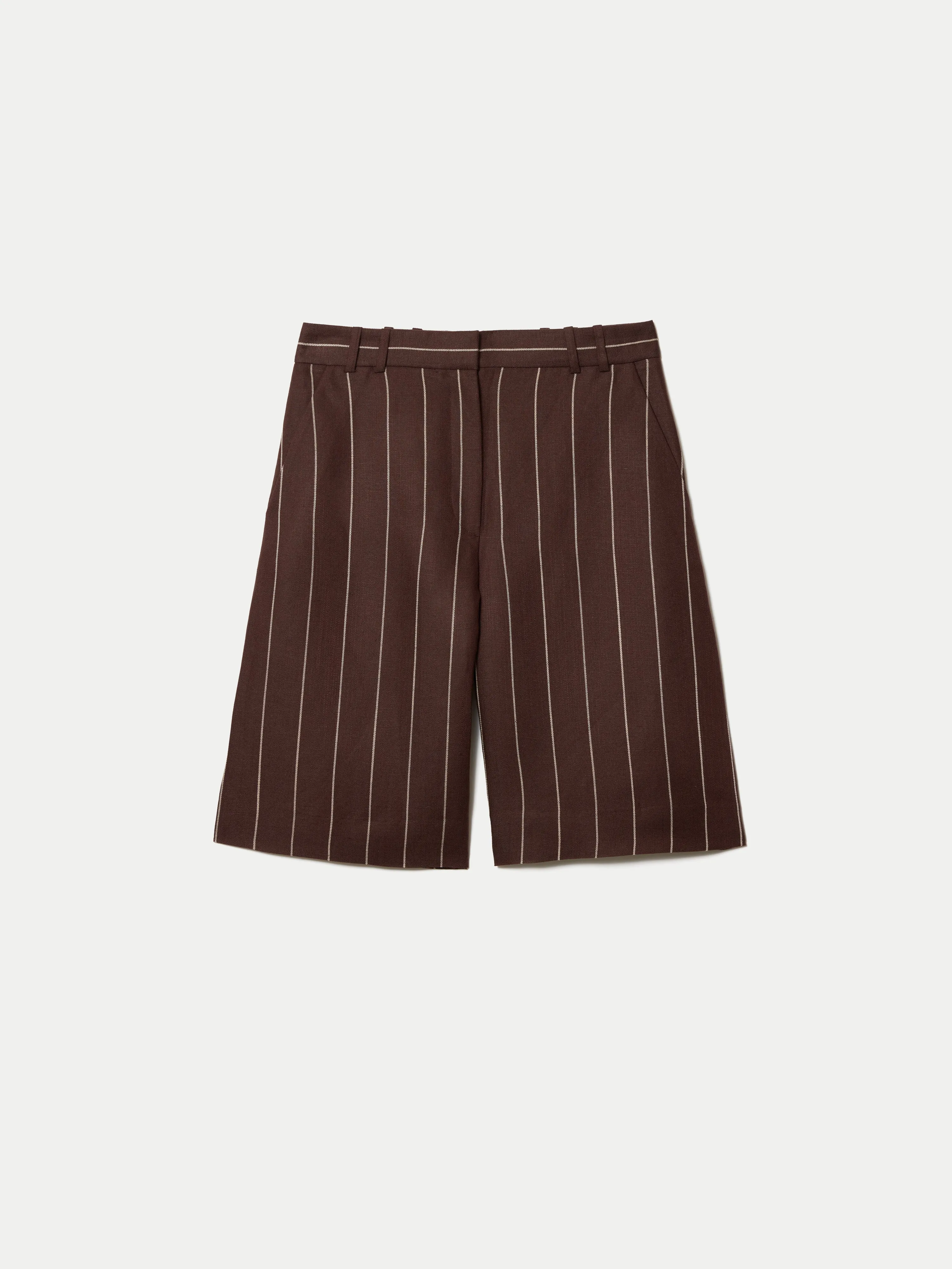 Pinstripe Bermuda Short | Brown sold by Jigsaw product image thumbnail 5