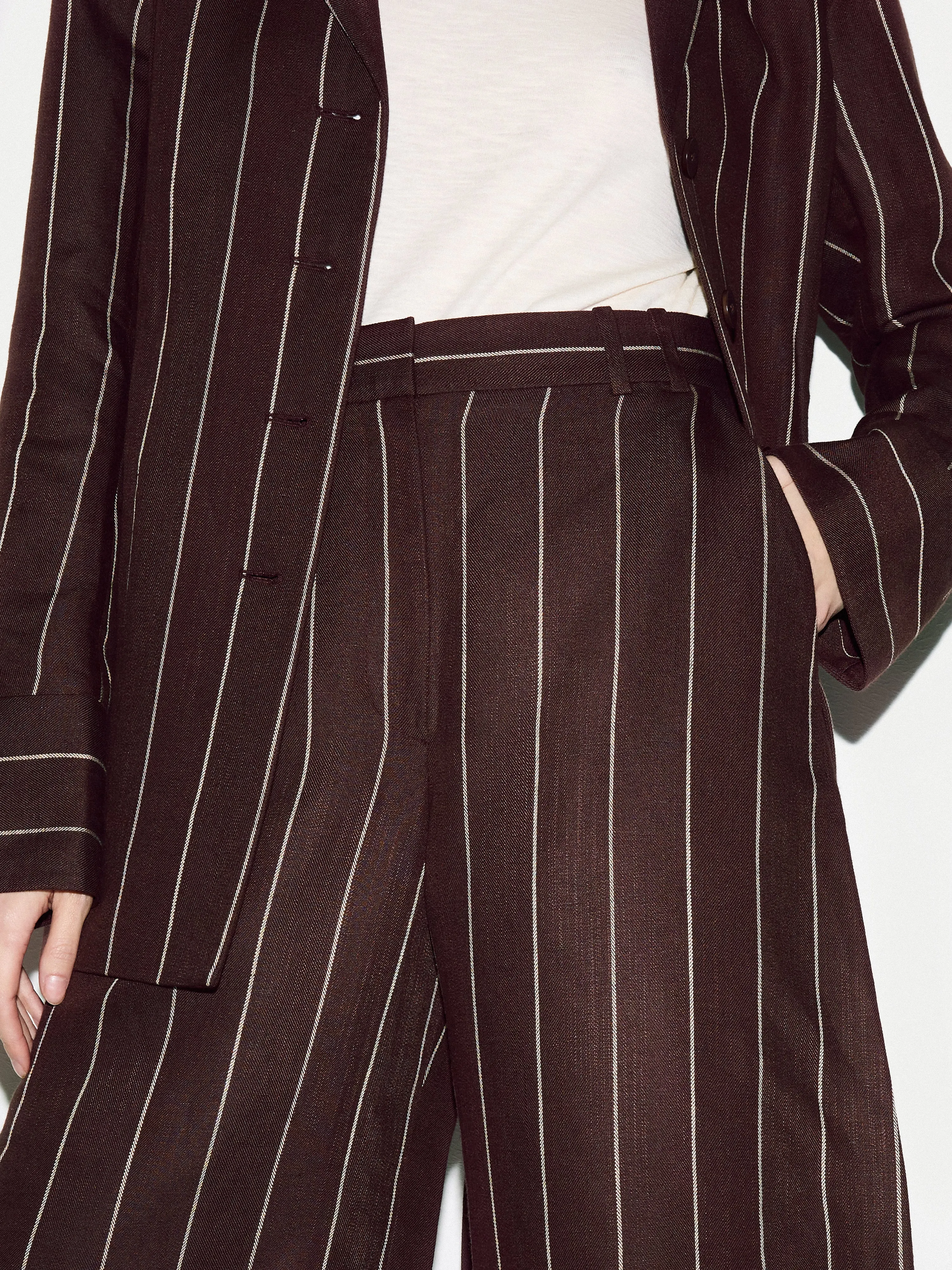 Pinstripe Bermuda Short | Brown sold by Jigsaw product image thumbnail 3