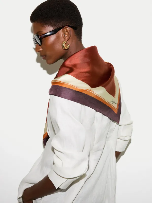 Iris Silk Twill Scarf | Orange sold by Jigsaw