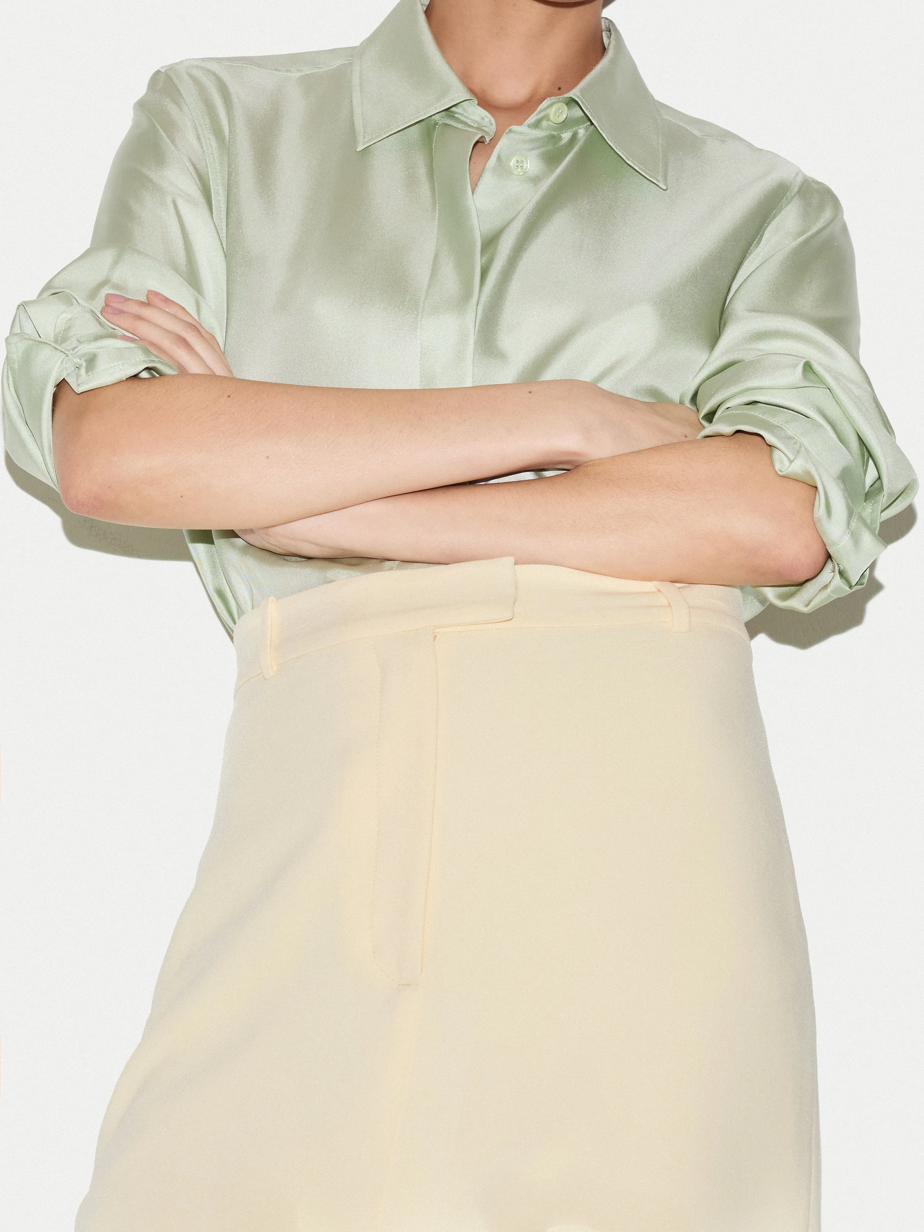 Tailored Split Front Skirt | Yellow sold by Jigsaw product image thumbnail 5